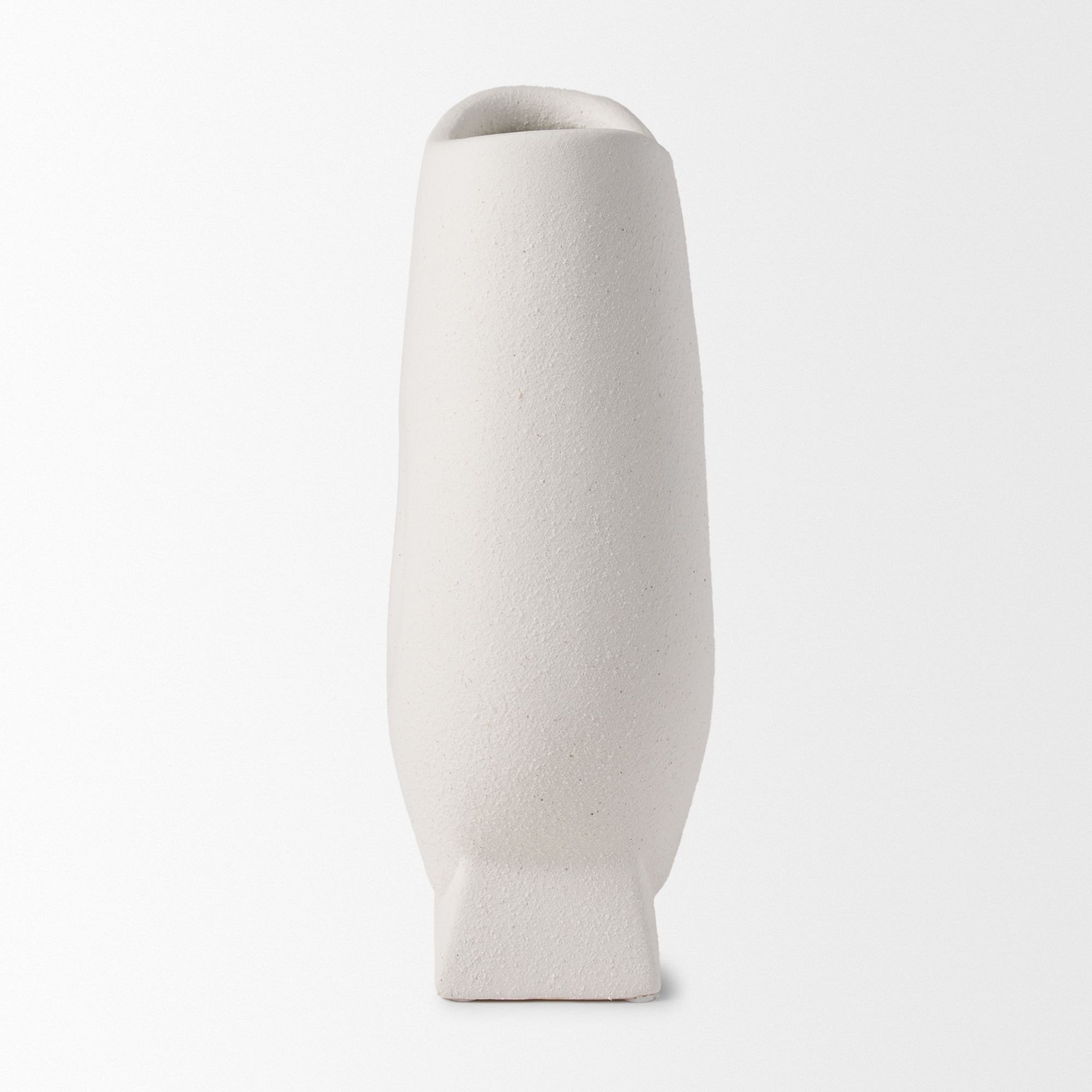 Mercana Darian Tall Textured Ceramic Vase - White