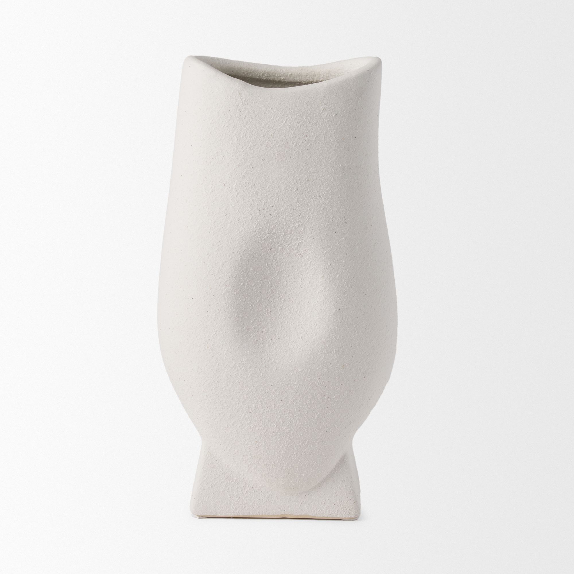 Mercana Darian Tall Textured Ceramic Vase - White