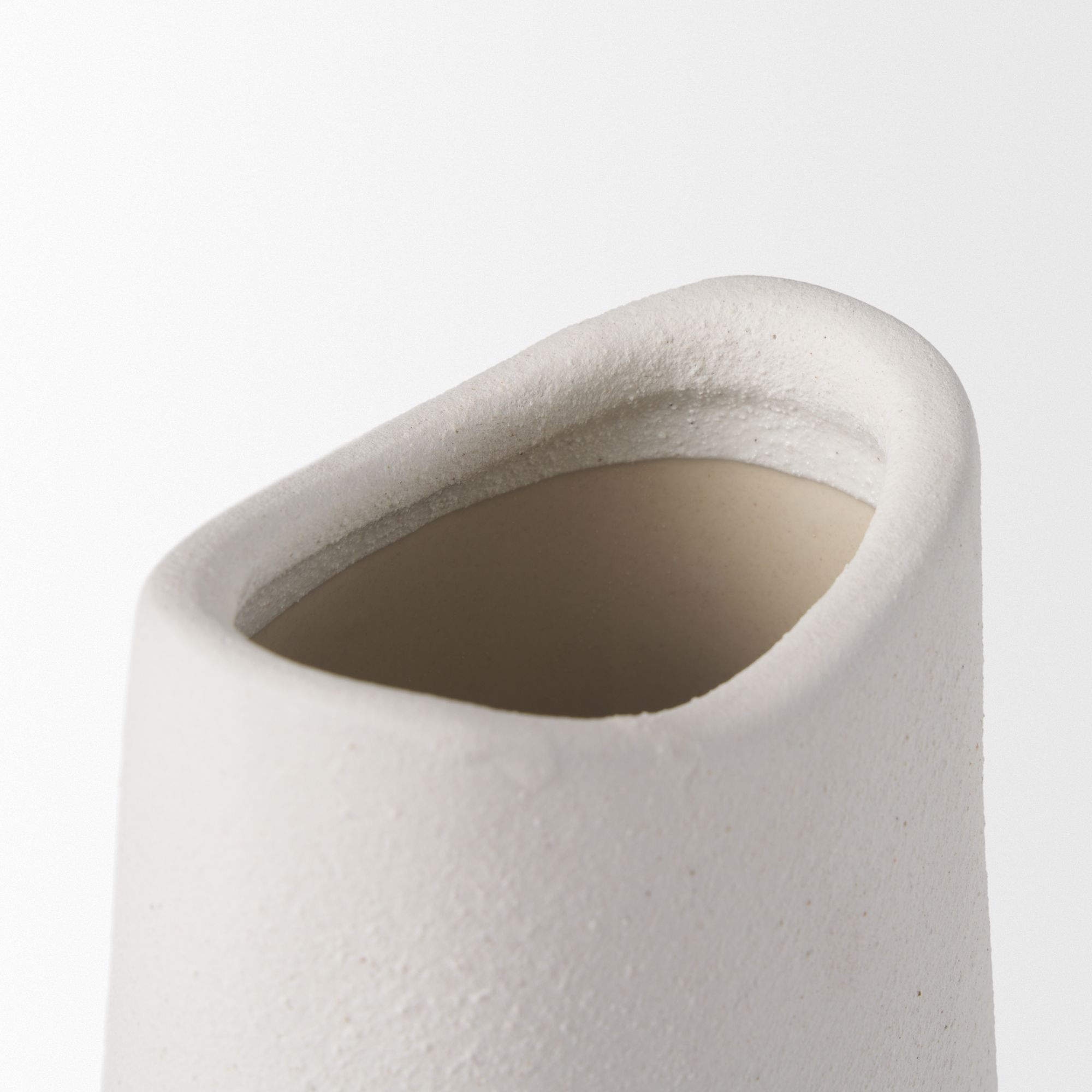 Mercana Darian Tall Textured Ceramic Vase - White