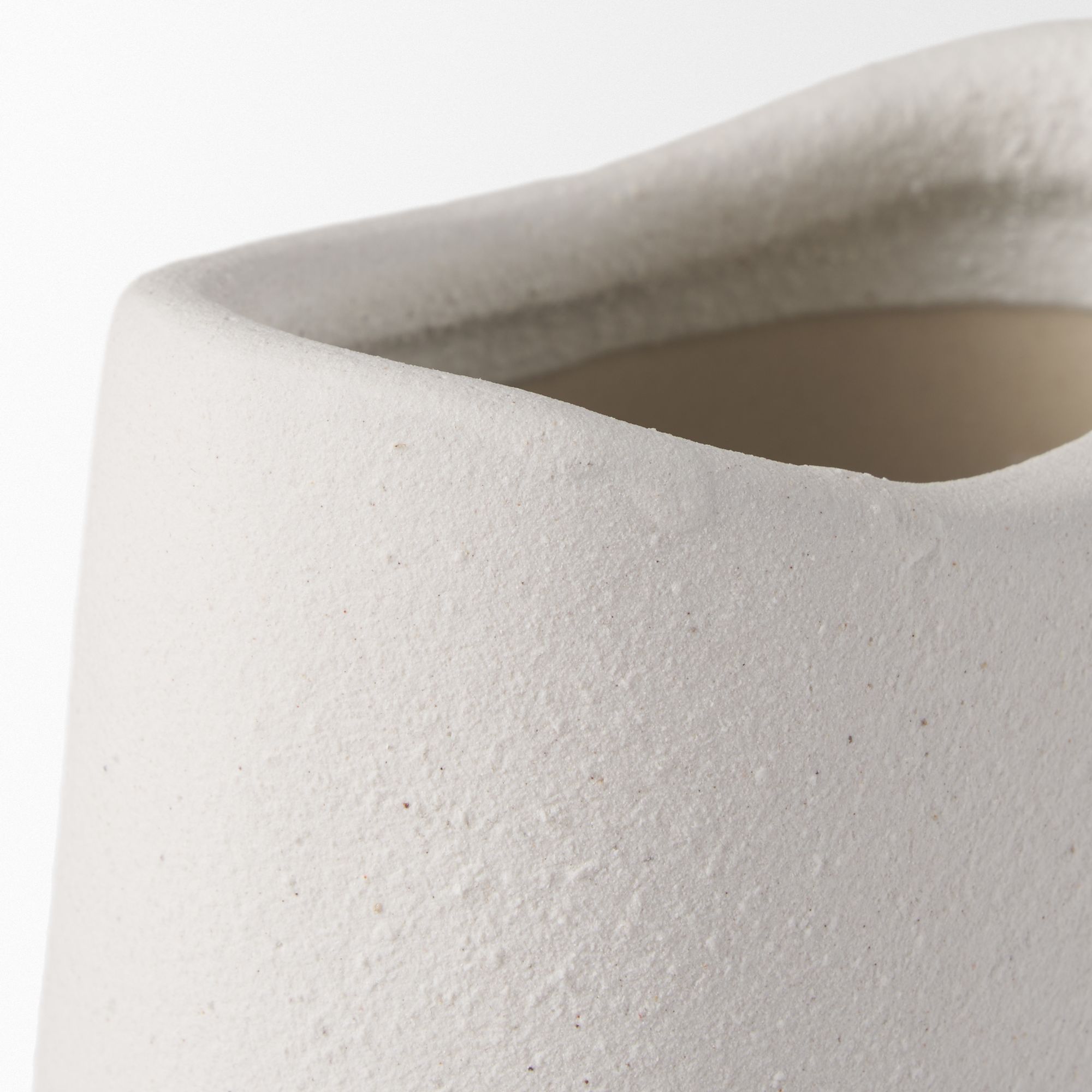 Mercana Darian Tall Textured Ceramic Vase - White