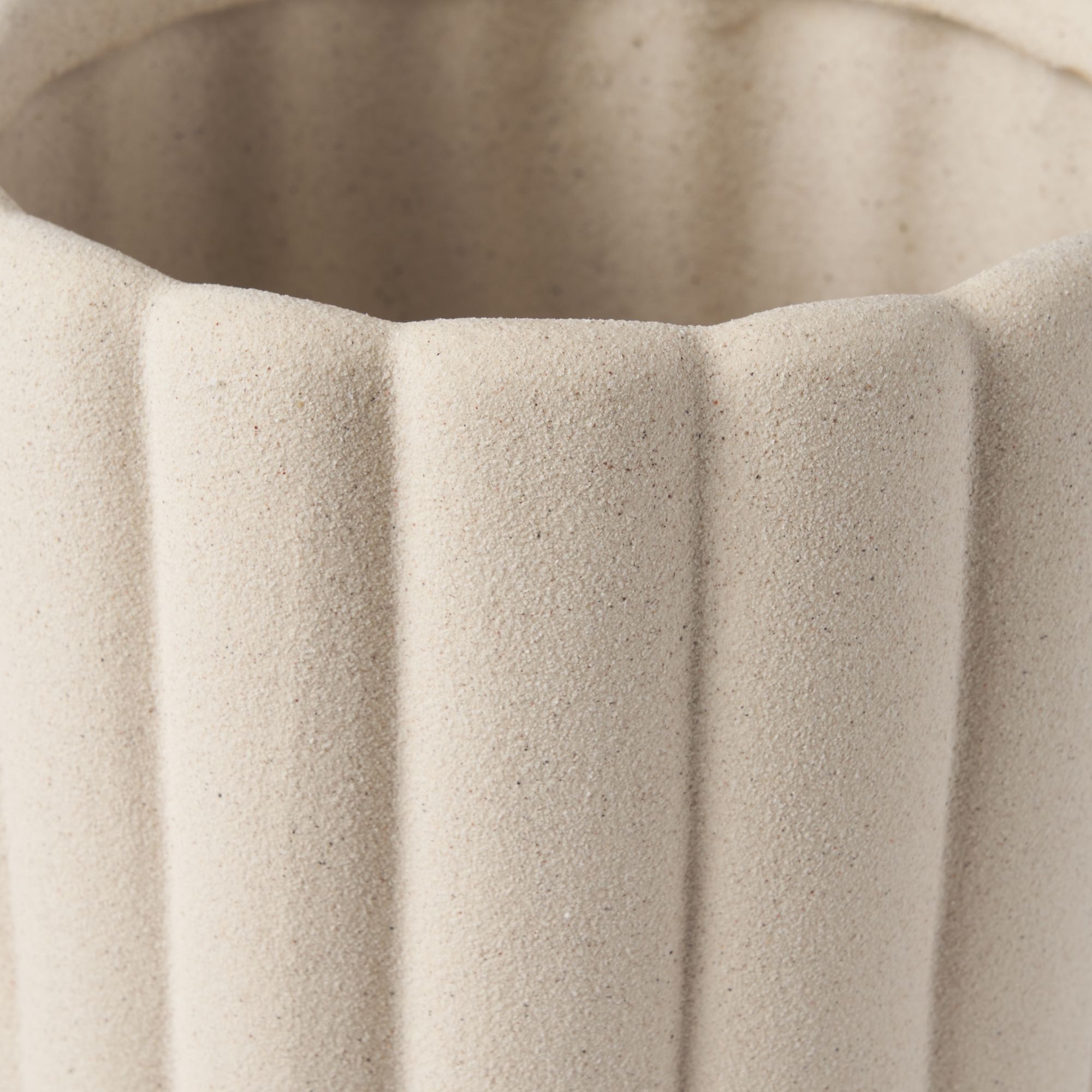 Mercana Mira Tall Fluted Ceramic Vase - Beige