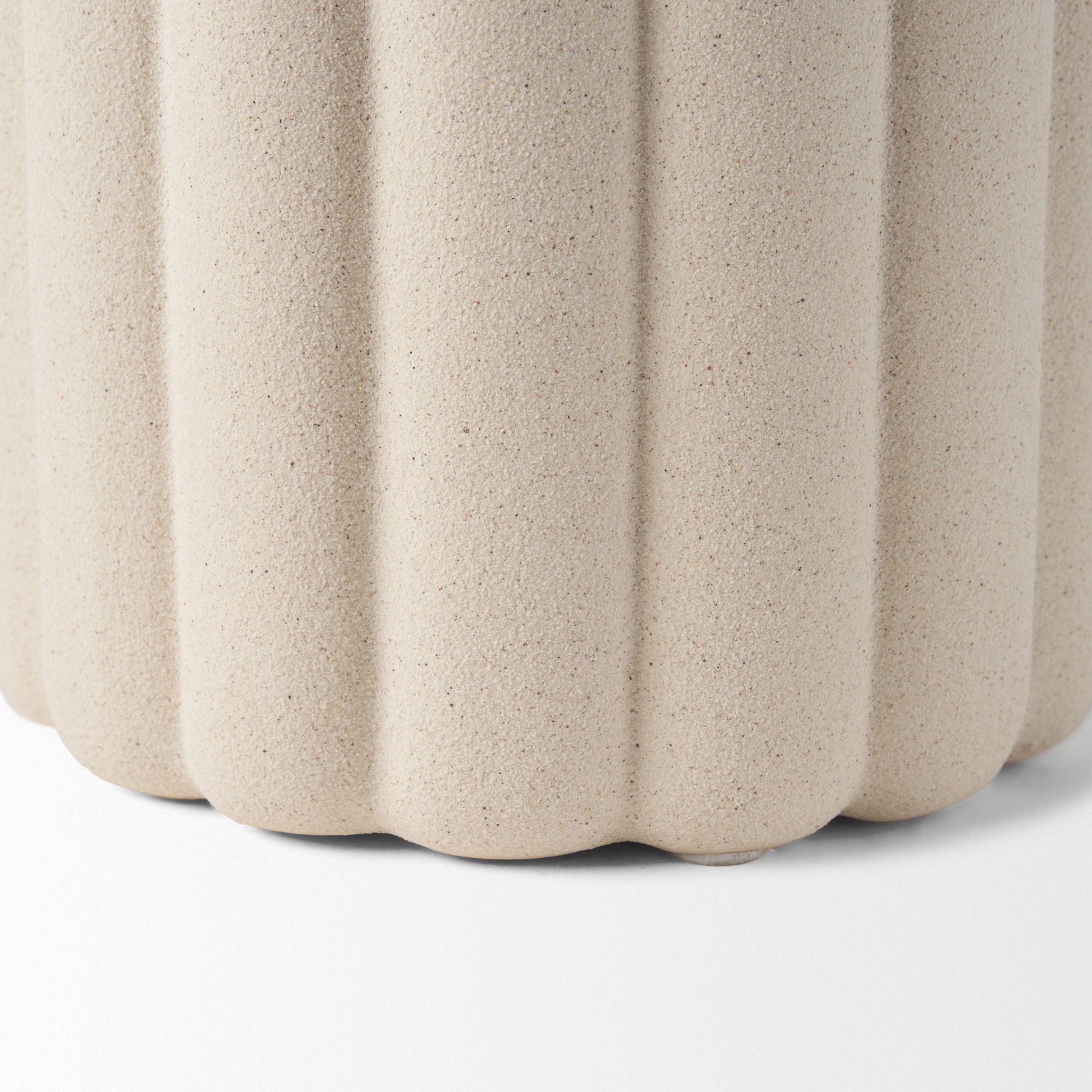 Mercana Mira Tall Fluted Ceramic Vase - Beige