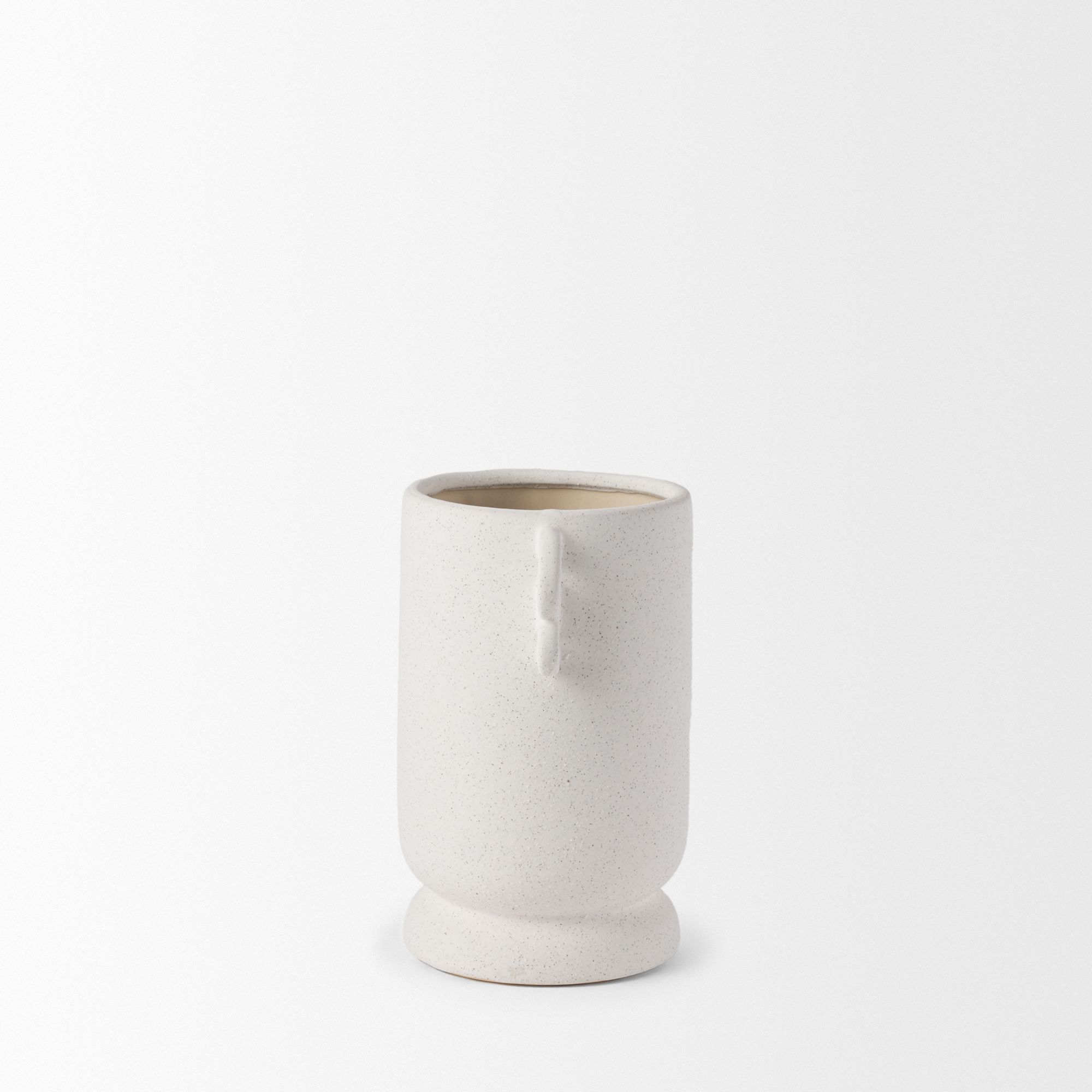 Mercana Dylan Small Ceramic Vase with Handles - White