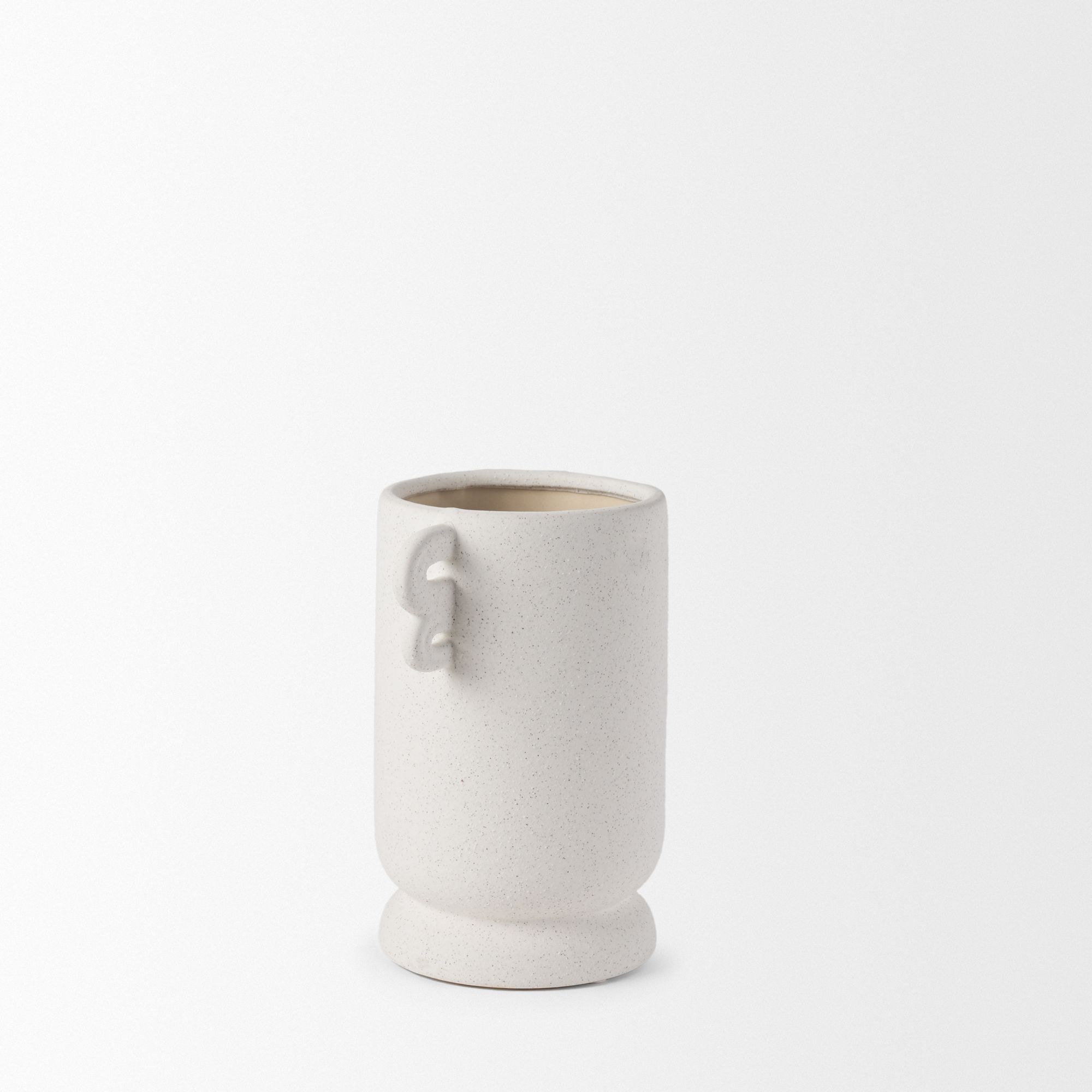 Mercana Dylan Small Ceramic Vase with Handles - White