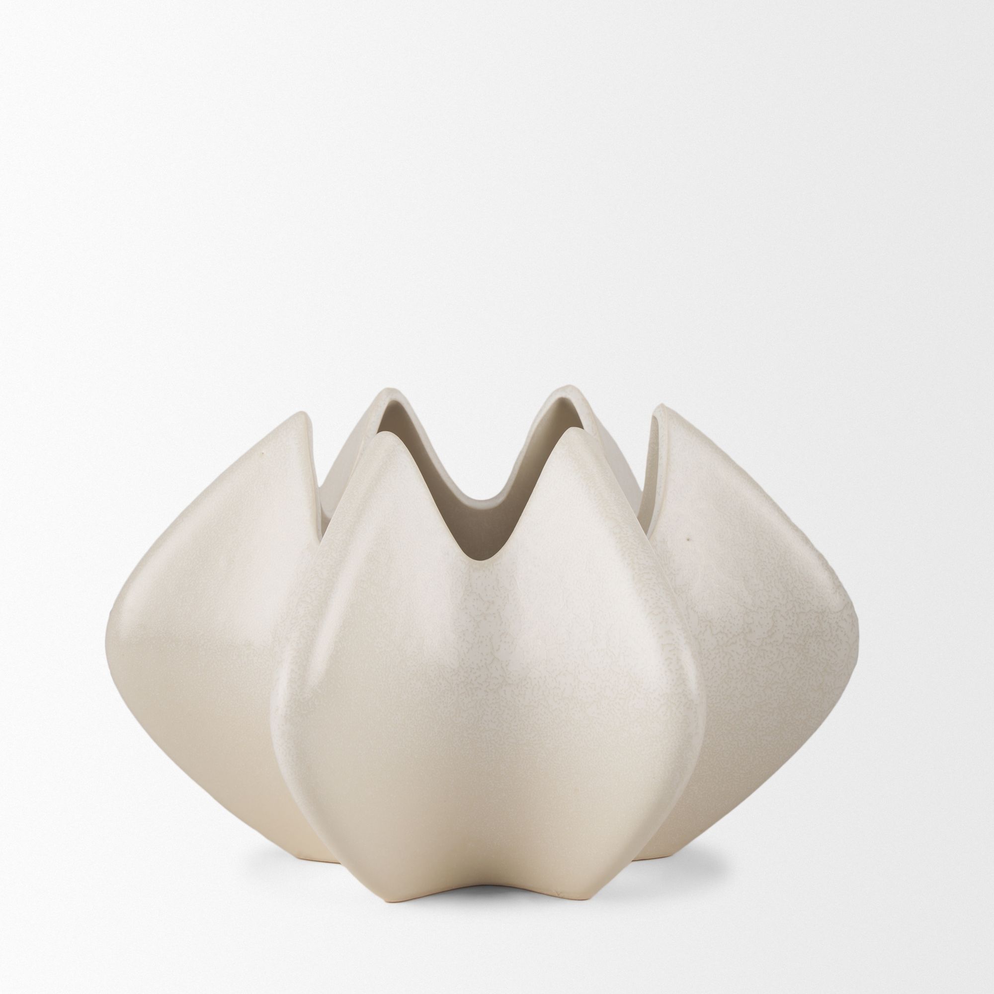 Mercana - Ulrich Sculptural Cream Glazed Ceramic Vase