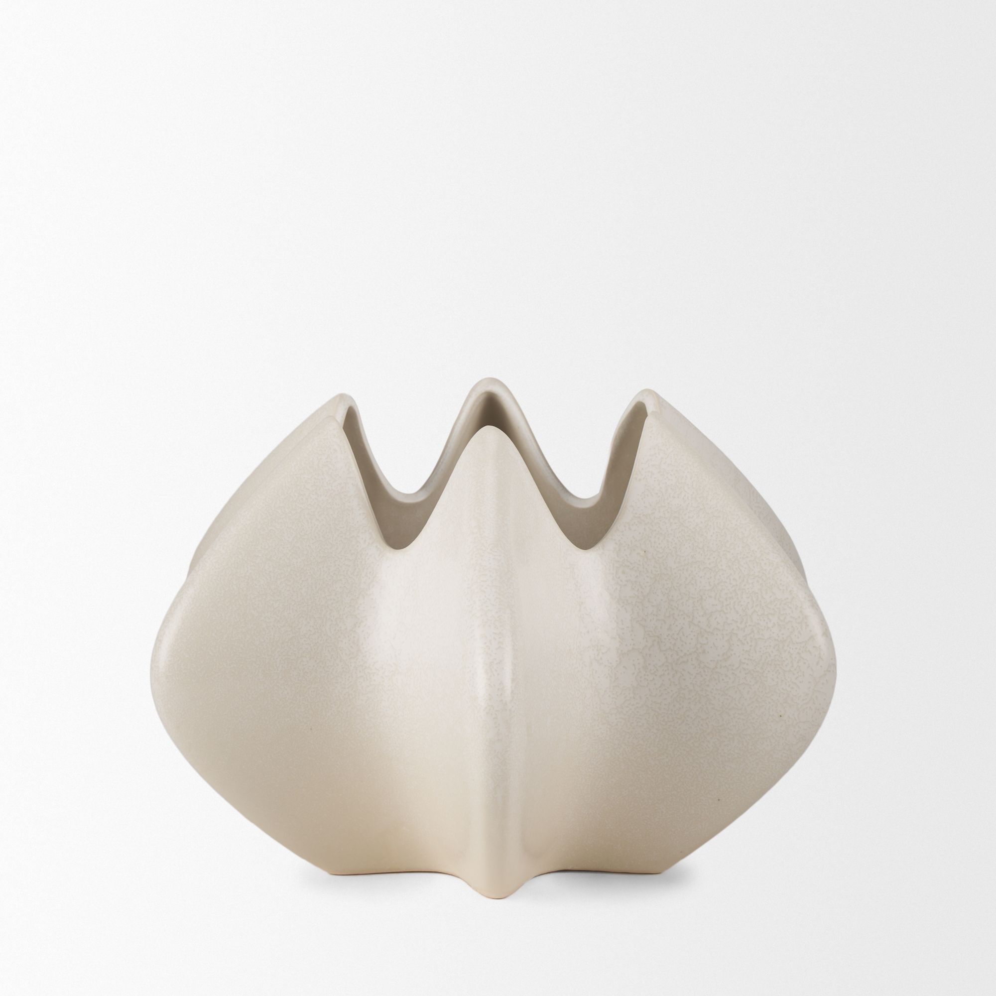 Mercana - Ulrich Sculptural Cream Glazed Ceramic Vase