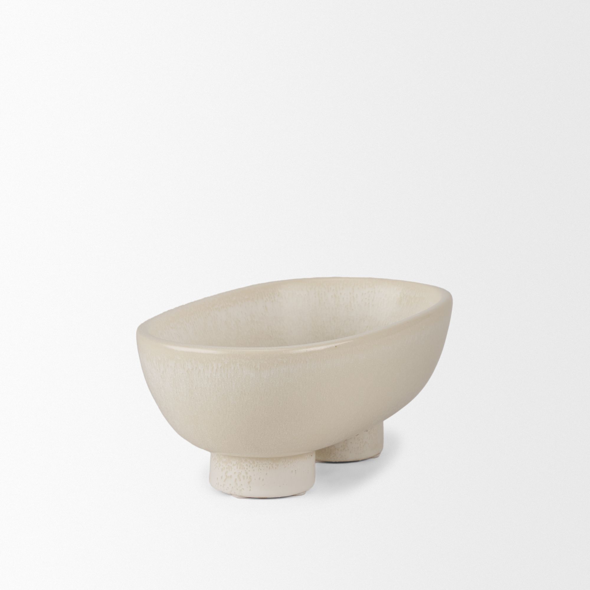 Mercana Tyren Decorative Oblong Ceramic Bowl - Cream