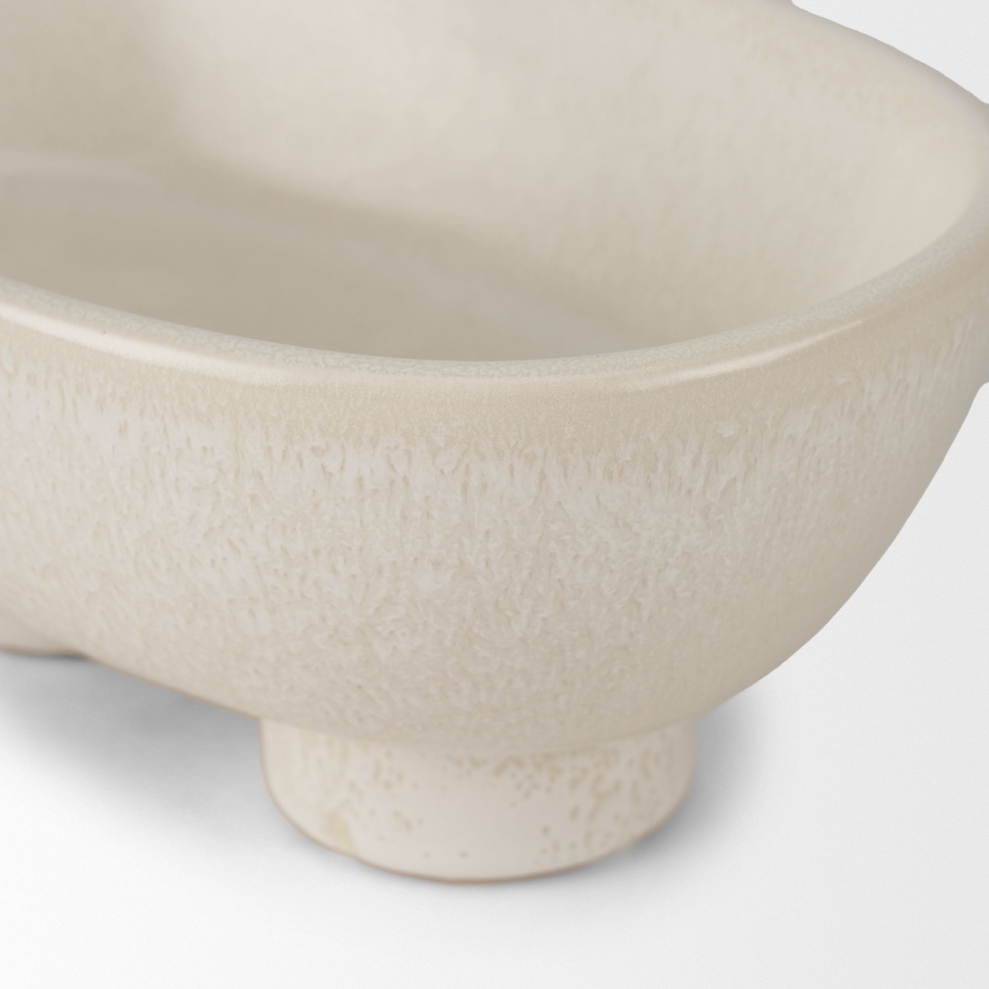 Mercana Tyren Decorative Oblong Ceramic Bowl - Cream