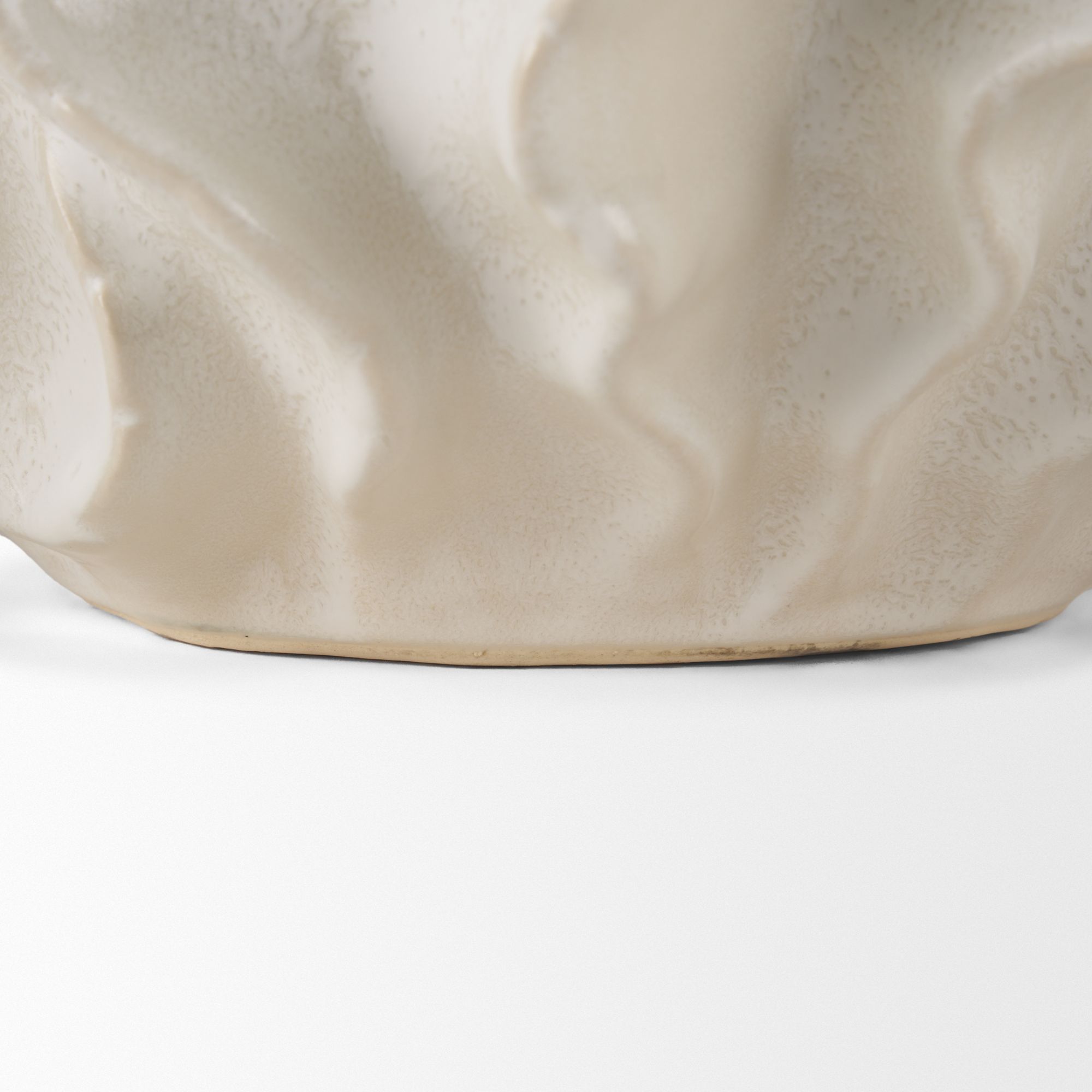 Mercana - Vahn Sculptural Cream Glazed Decorative Ceramic Bowl