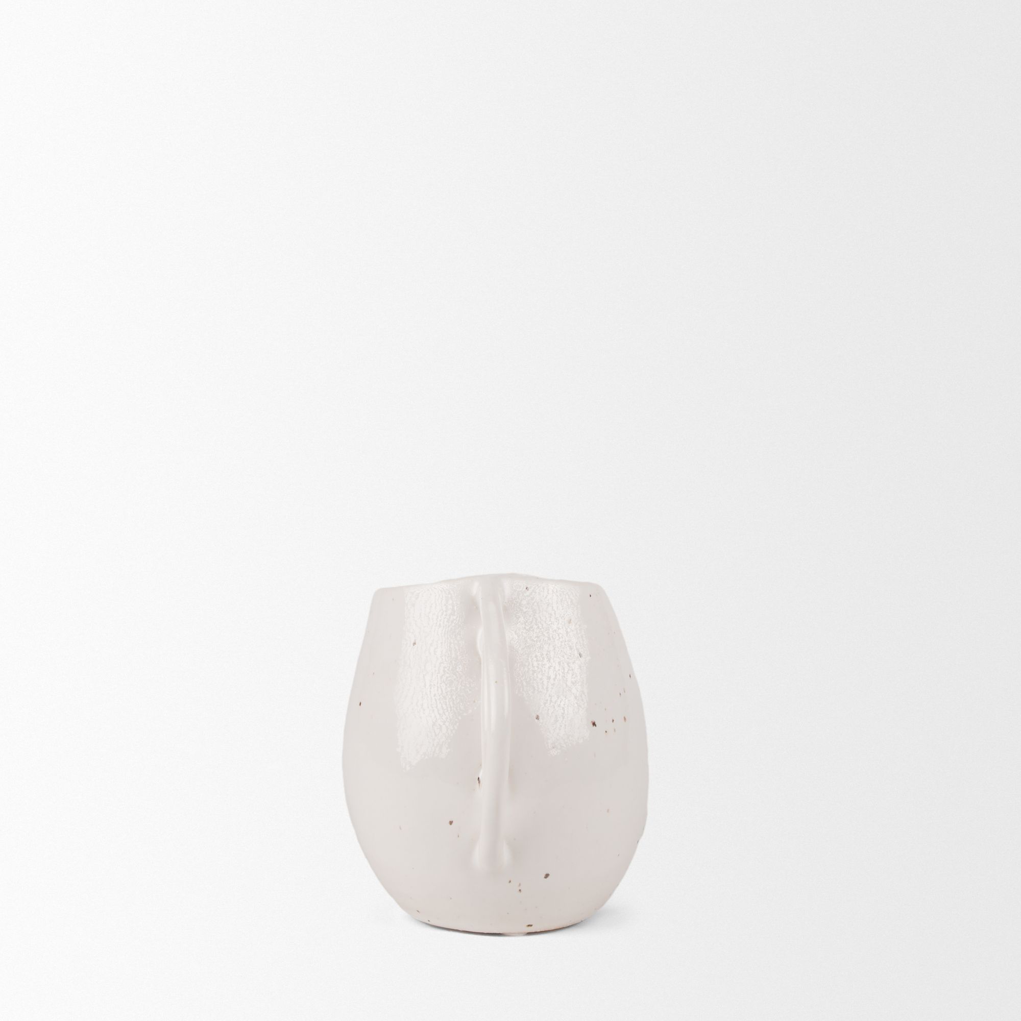 Mercana Urvi Short Speckled Asymmetrical Ceramic Vase - White