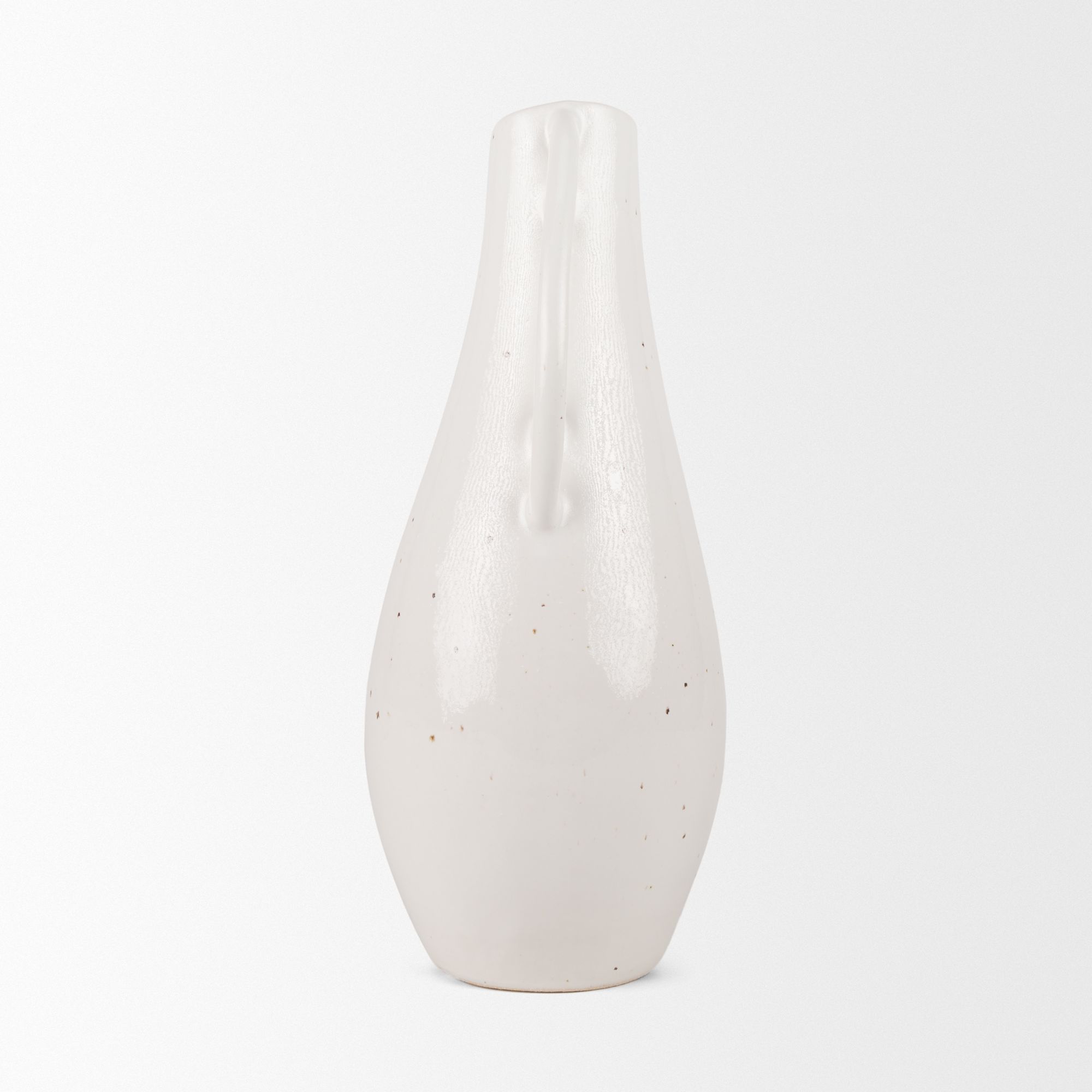 Mercana Urvi Tall Speckled Asymmetrical Ceramic Vase - White