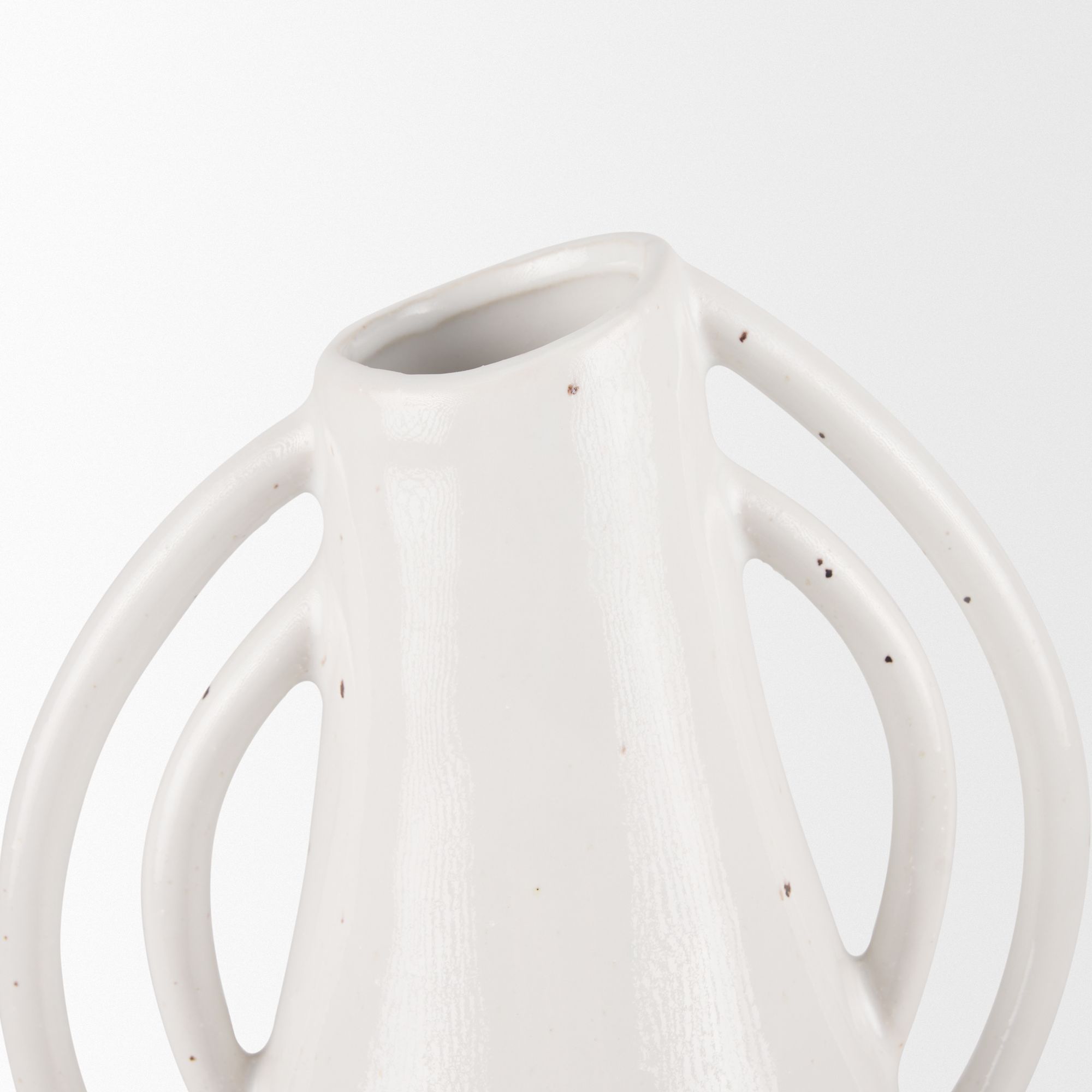 Mercana Urvi Tall Speckled Asymmetrical Ceramic Vase - White