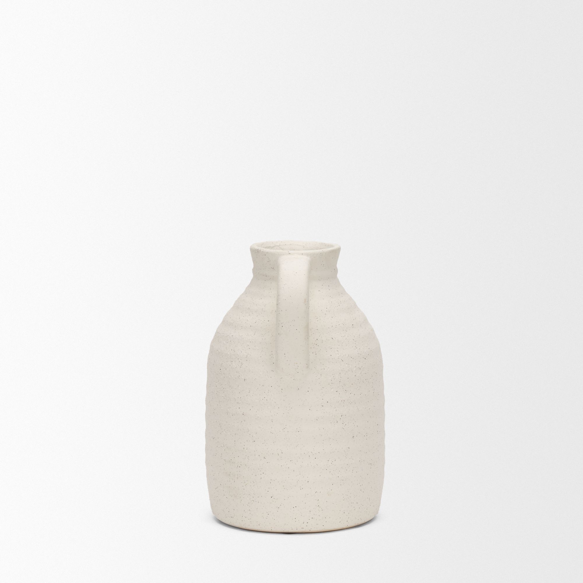 Mercana Tyrus Medium Ceramic Vase with Speckling - White