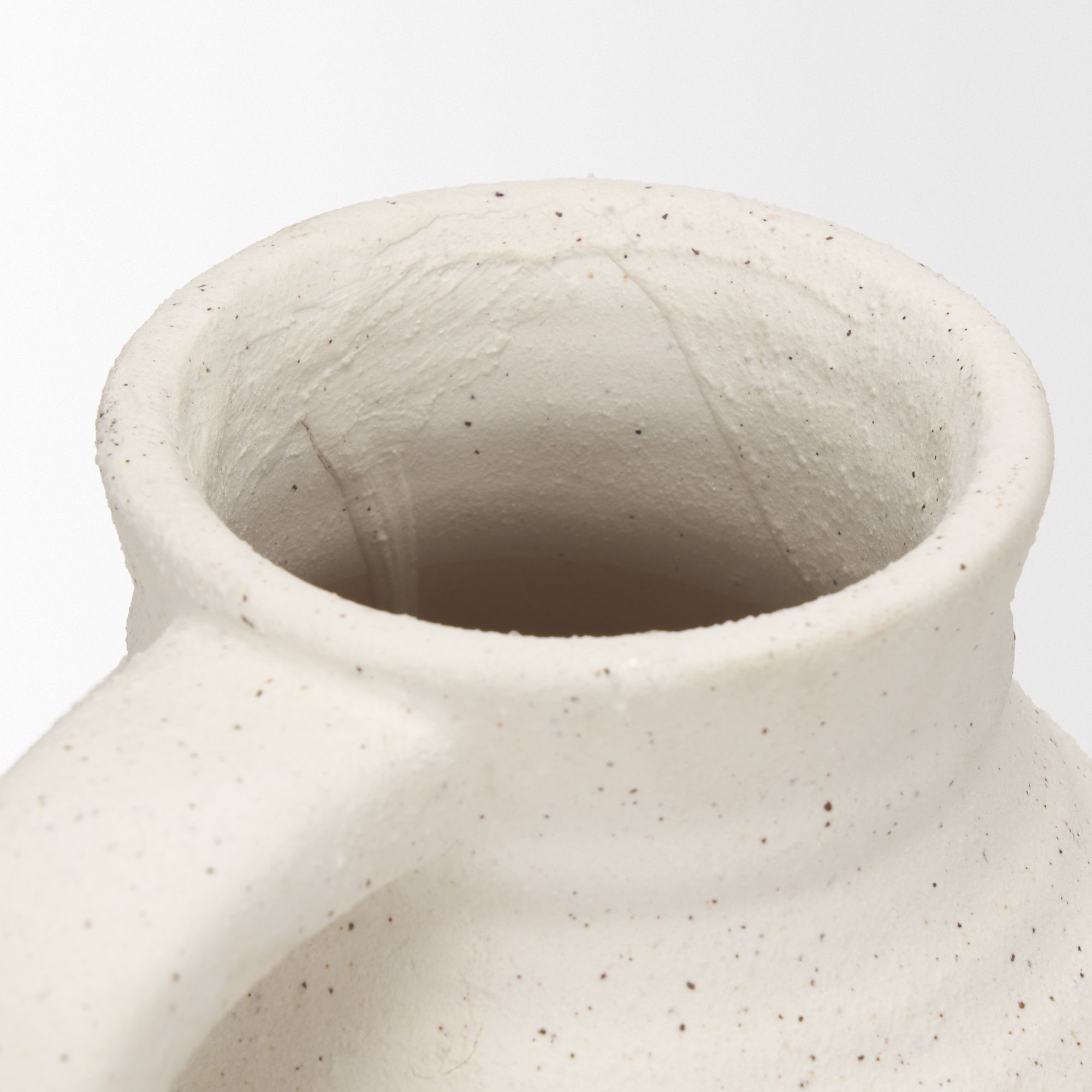 Mercana Tyrus Medium Ceramic Vase with Speckling - White