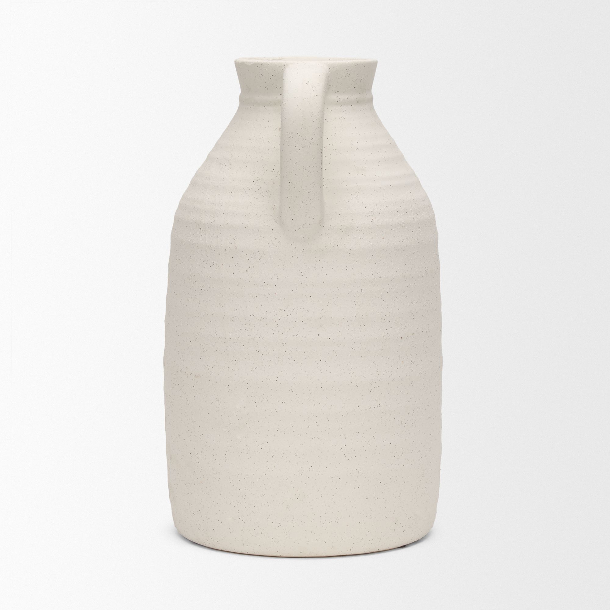 Mercana Tyrus Large Ceramic Vase with Speckling - White