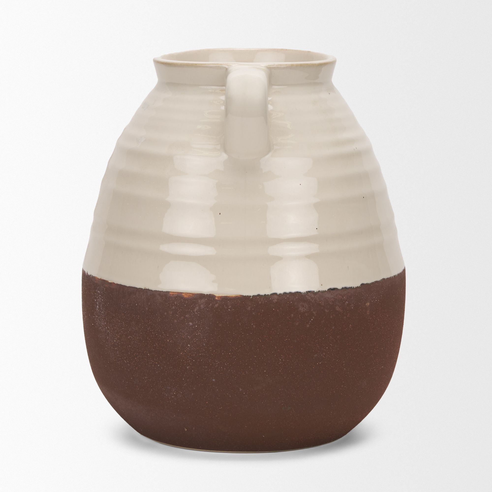 Mercana Tryna Large Ceramic Vase with Matte Brown - Beige