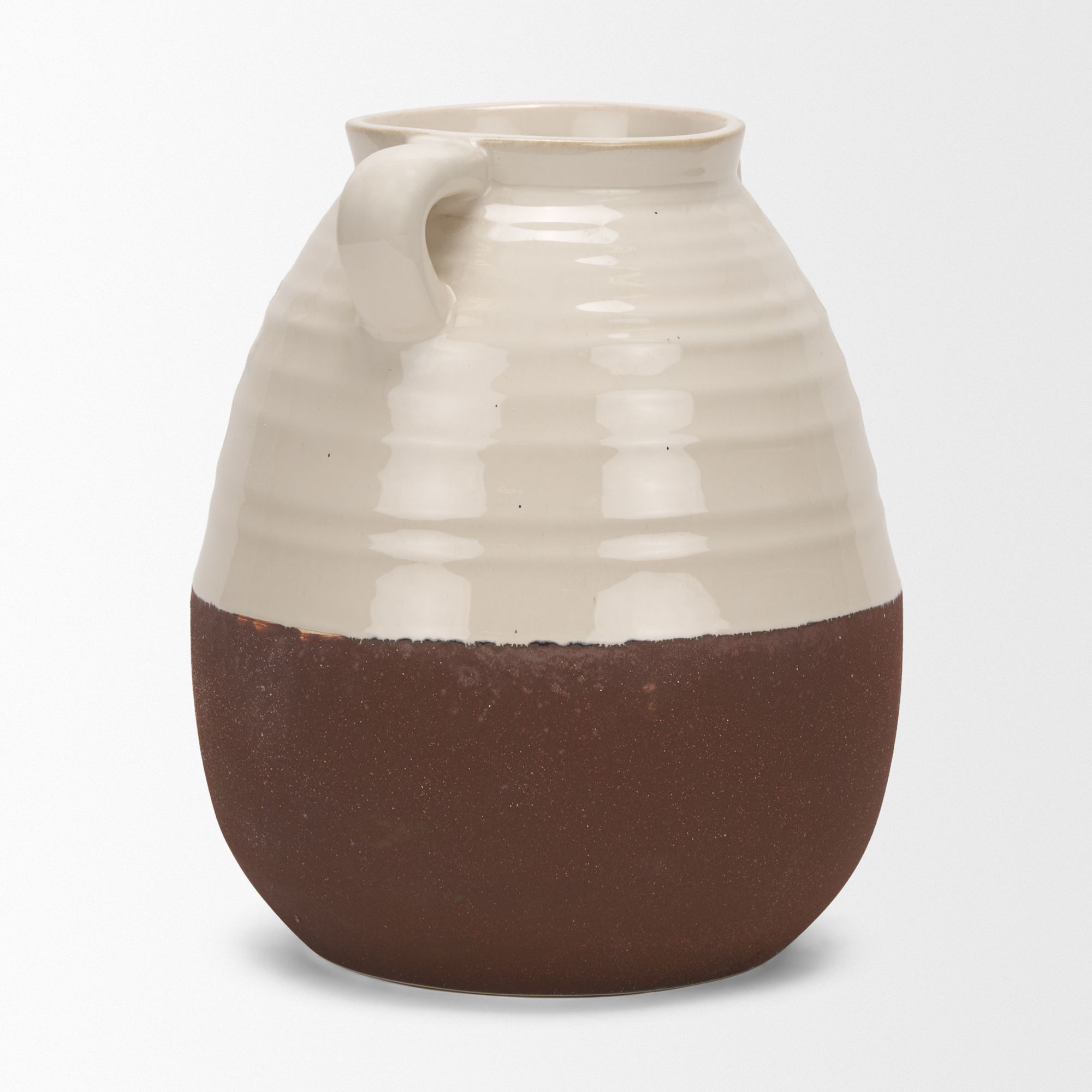 Mercana Tryna Large Ceramic Vase with Matte Brown - Beige