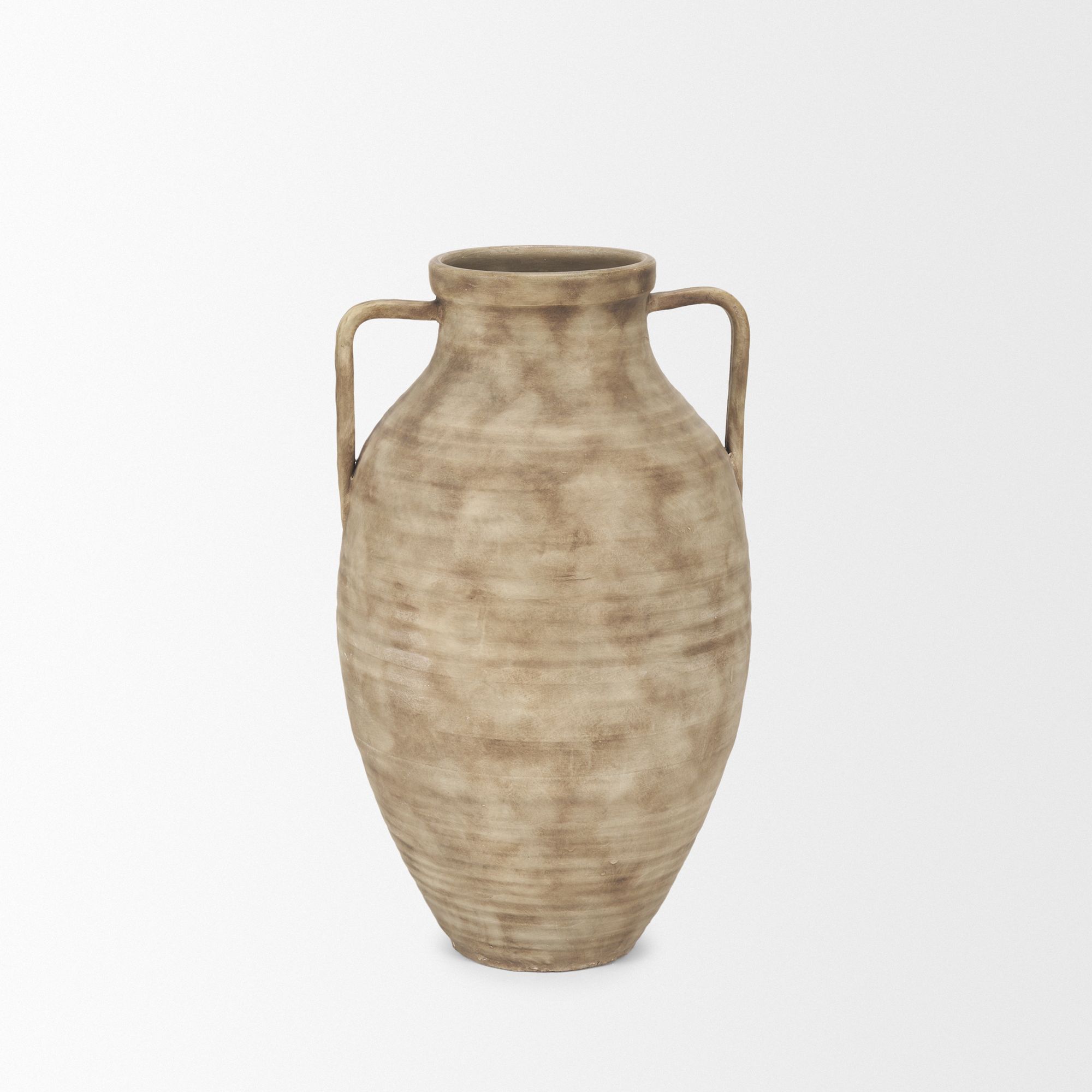 Mercana Tulsi Small Ceramic Floor Vase - Beige