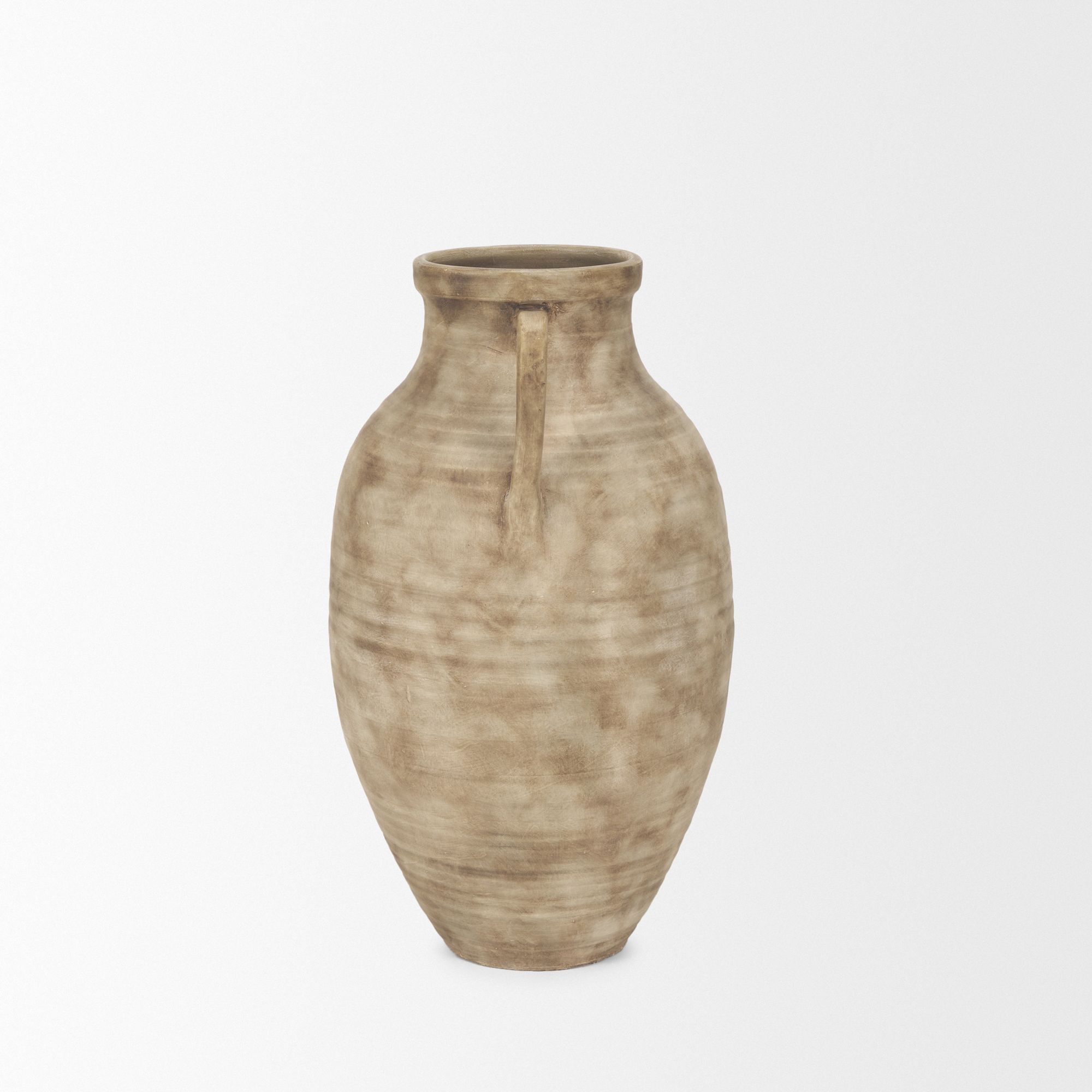 Mercana Tulsi Small Ceramic Floor Vase - Beige