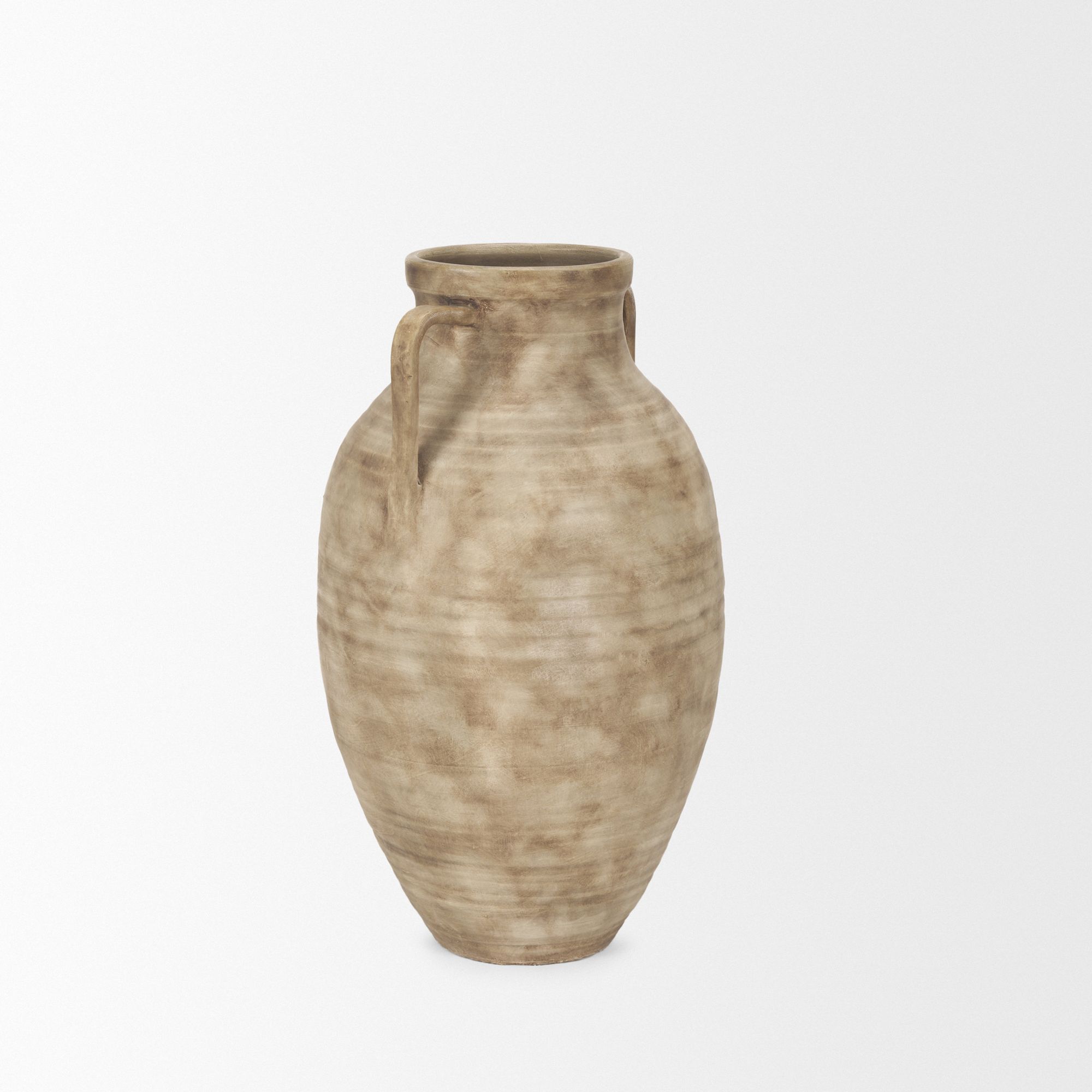 Mercana Tulsi Small Ceramic Floor Vase - Beige