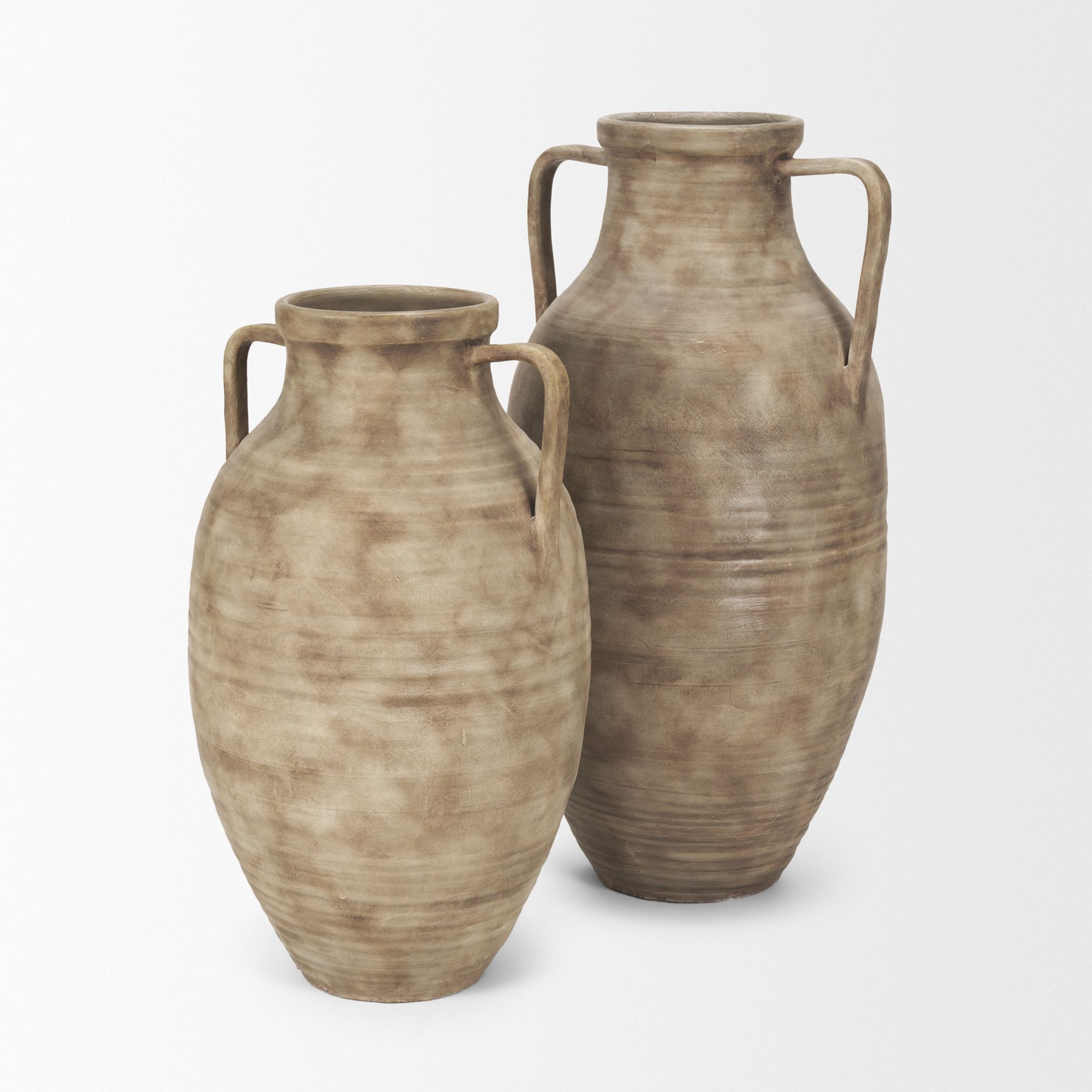 Mercana Tulsi Small Ceramic Floor Vase - Beige