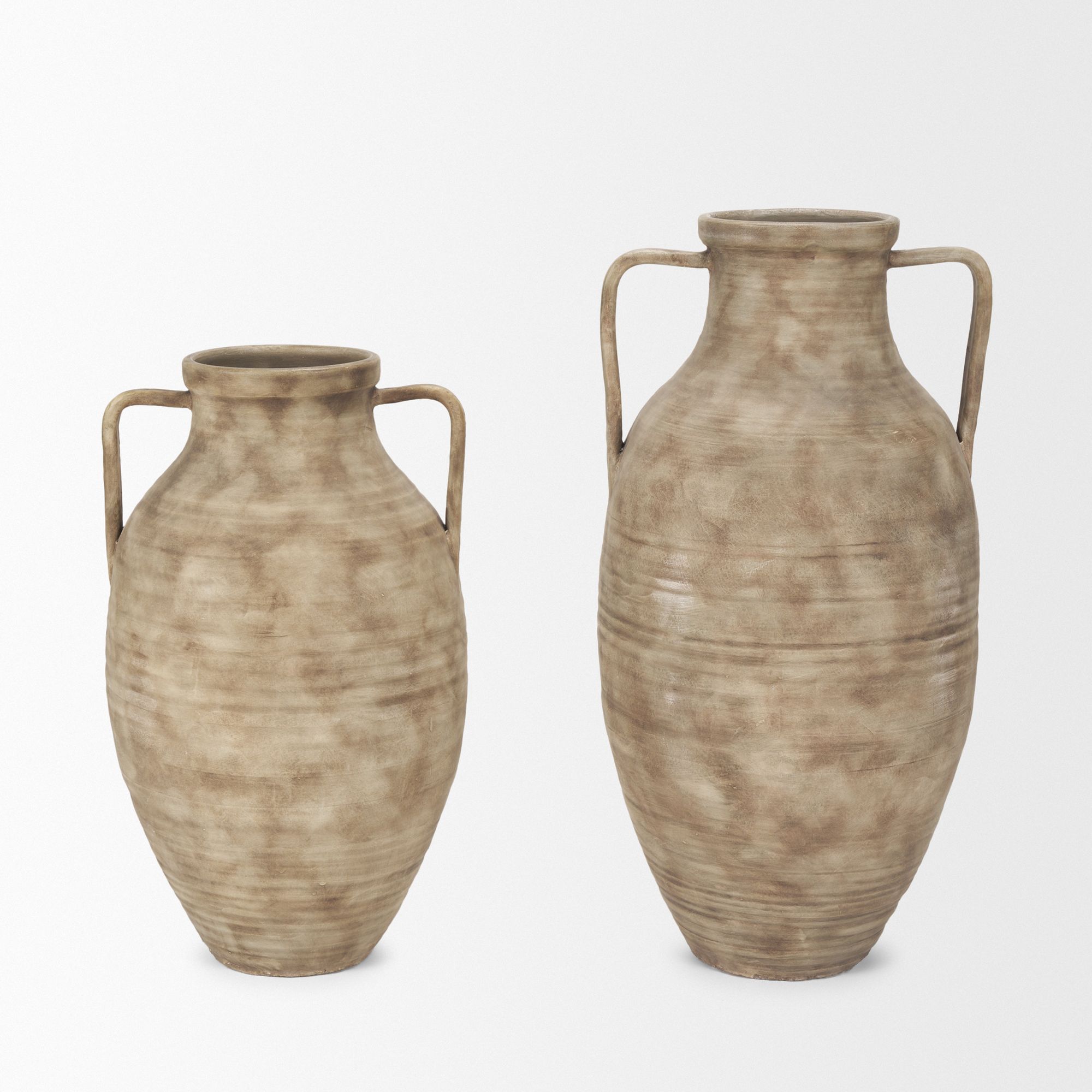 Mercana Tulsi Small Ceramic Floor Vase - Beige