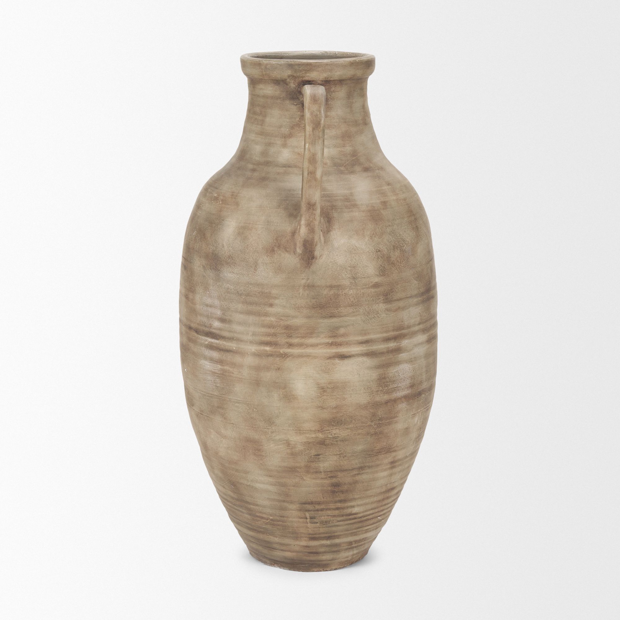 Mercana Tulsi Tall Ceramic Floor Vase - Beige