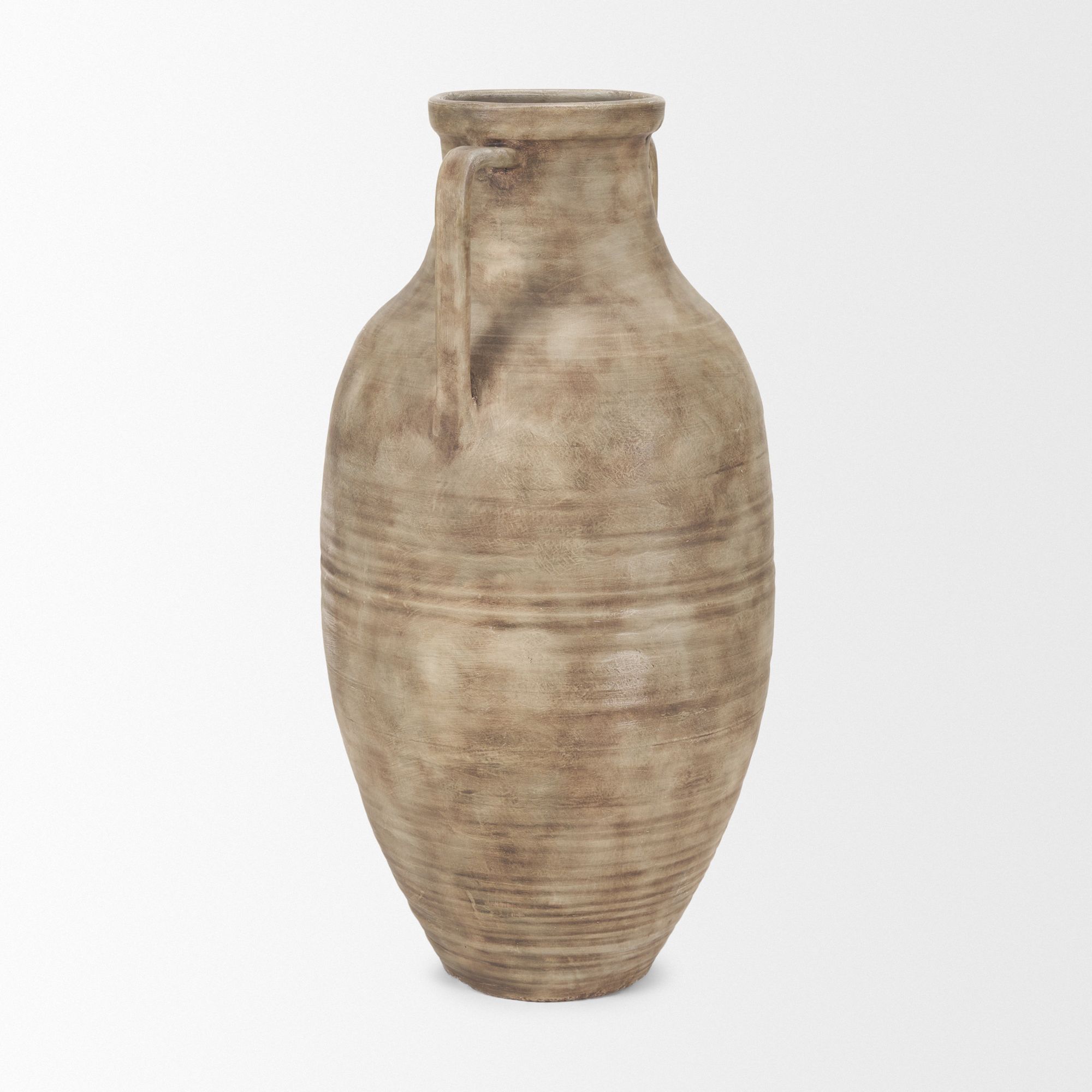 Mercana Tulsi Tall Ceramic Floor Vase - Beige