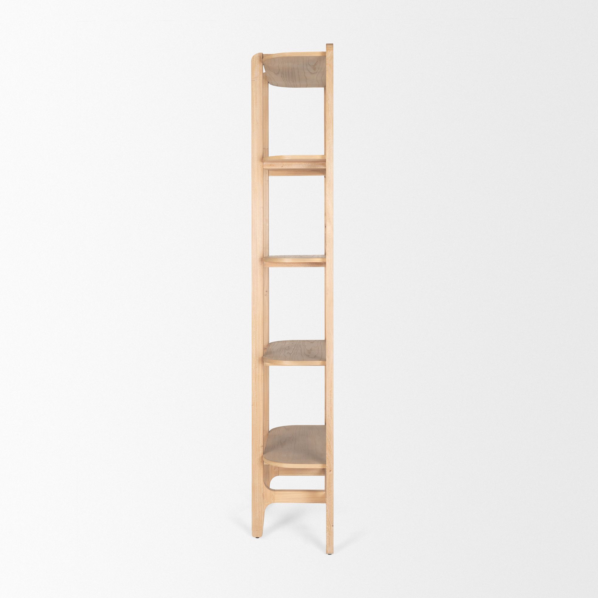 Mercana - Taylin Light Brown Solid Wood Open Bookshelf