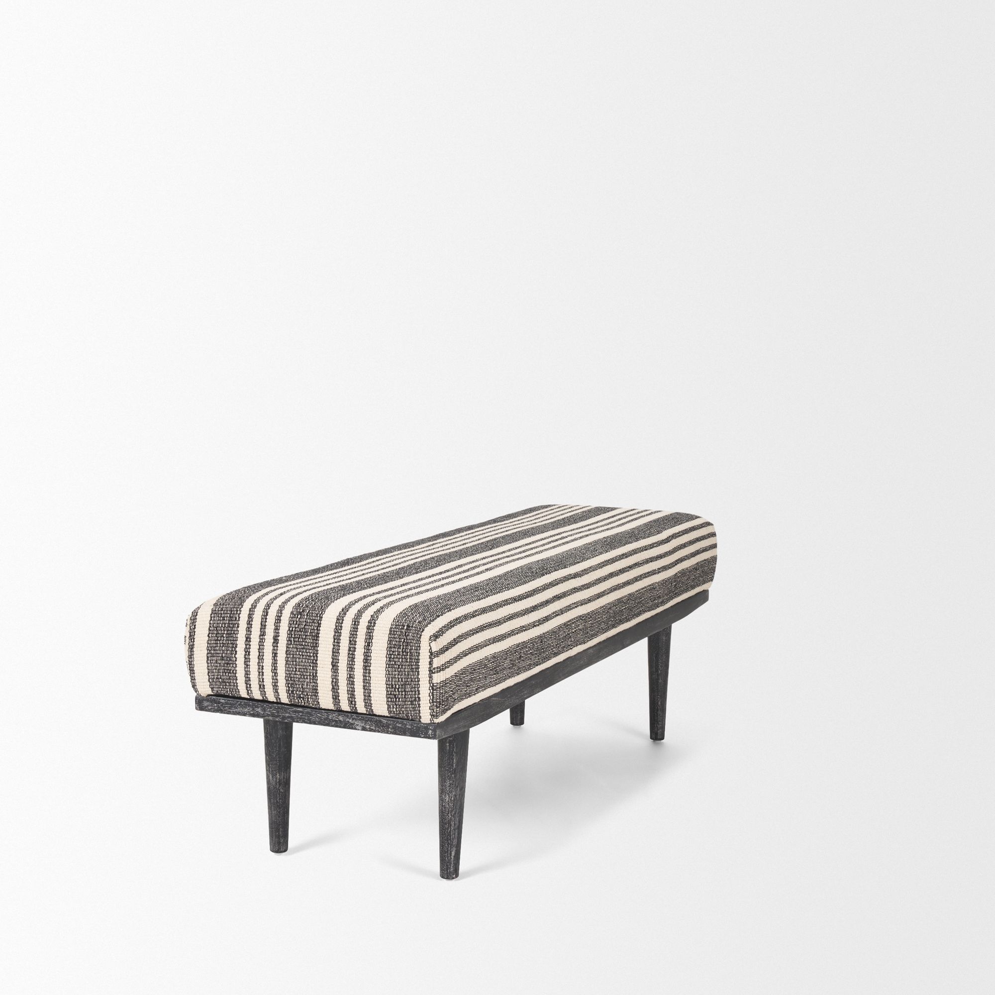 Mercana Shae Bench with Black and Cream Upholstered - Black/Cream