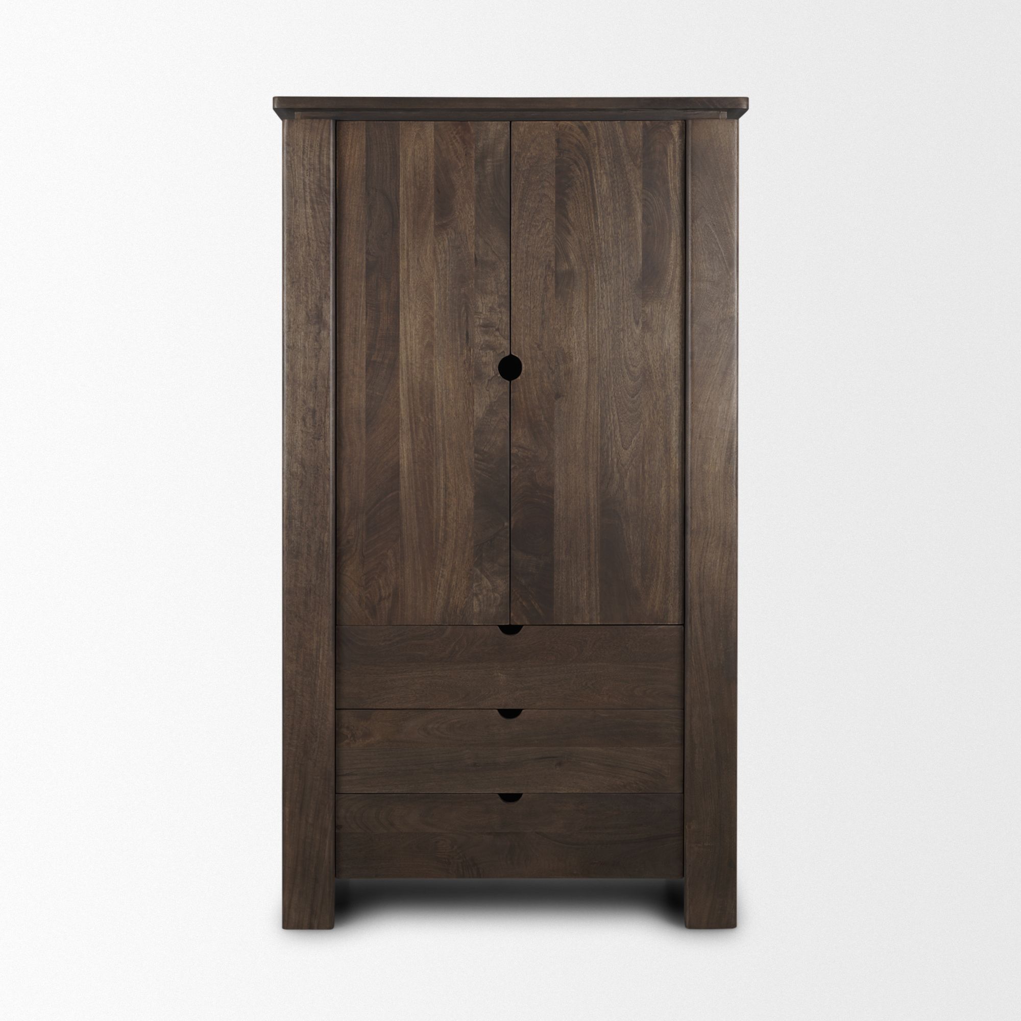 Mercana - Wallen Solid Dark Brown Wood Curio Cabinet