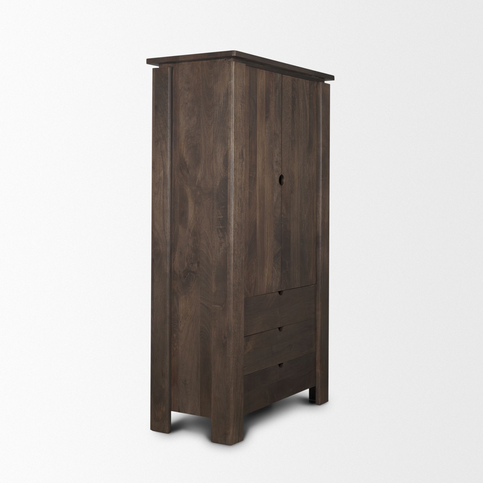 Mercana - Wallen Solid Dark Brown Wood Curio Cabinet