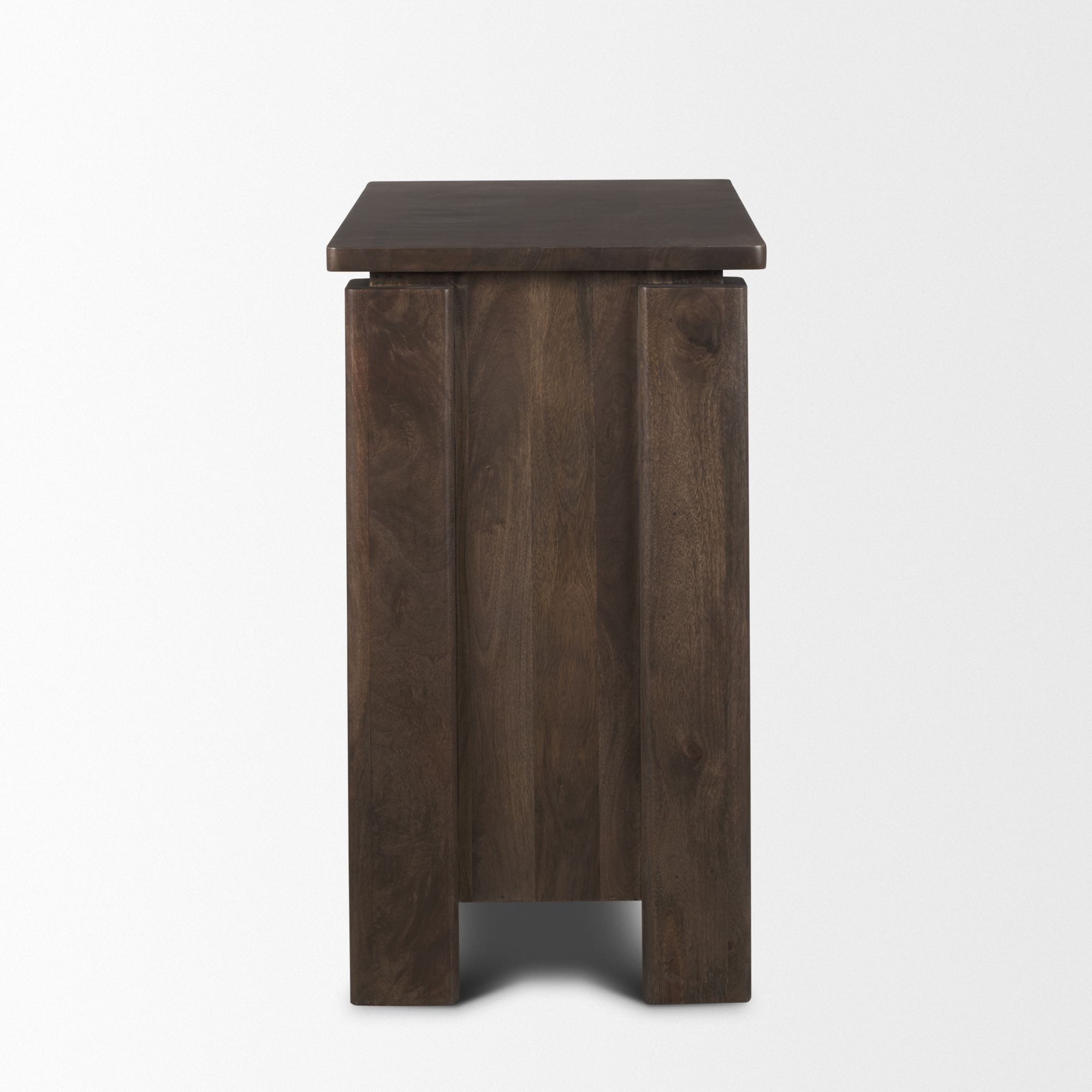 Mercana - Wallen Solid Dark Brown Wood 3 Drawer Accent Cabinet