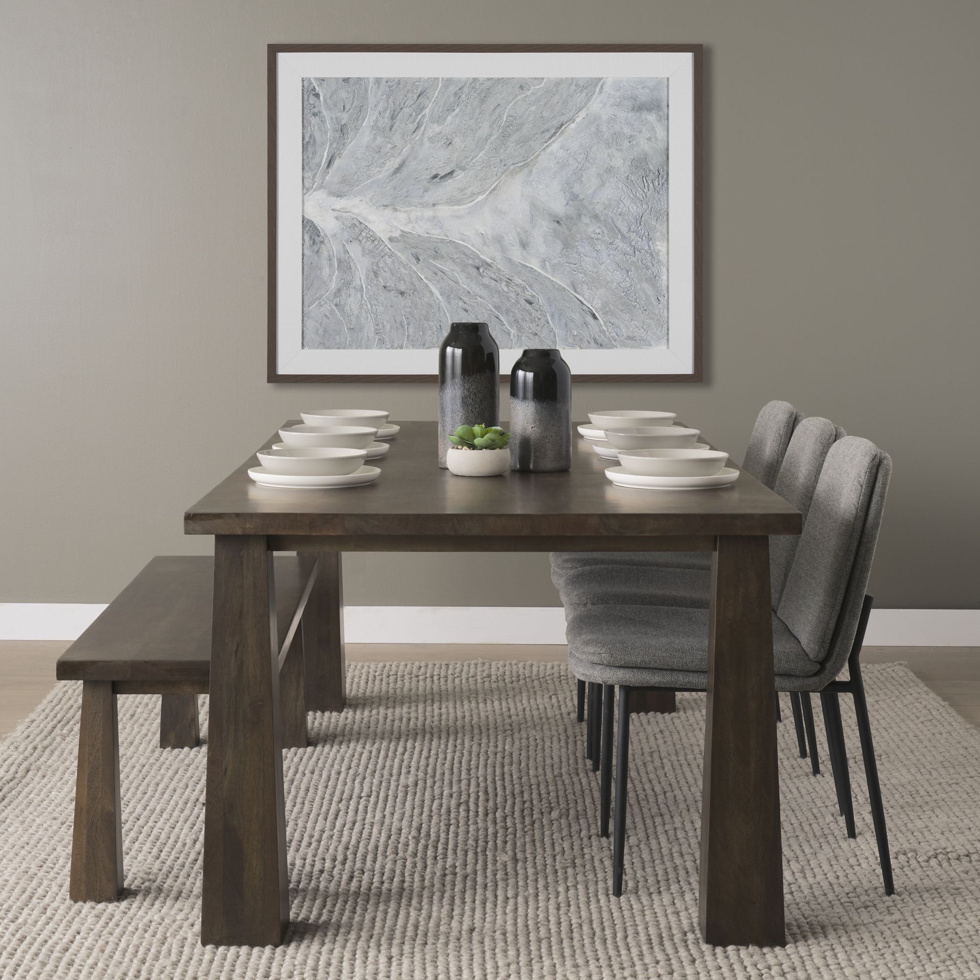 Mercana - Wolcott Rectangular Dining Table in Dark Brown, Wood