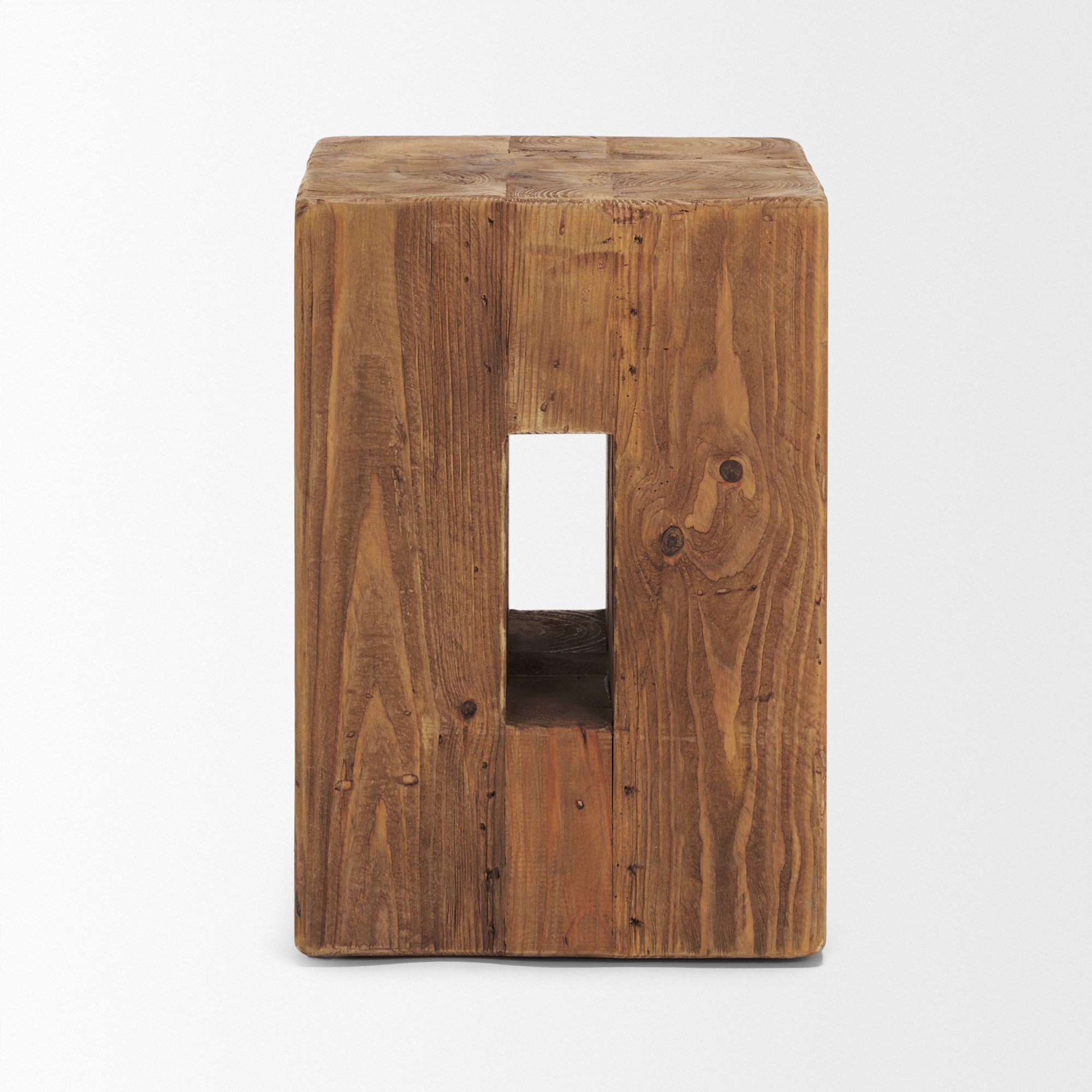 Mercana - Waylen Natural Wood Block Accent Stool