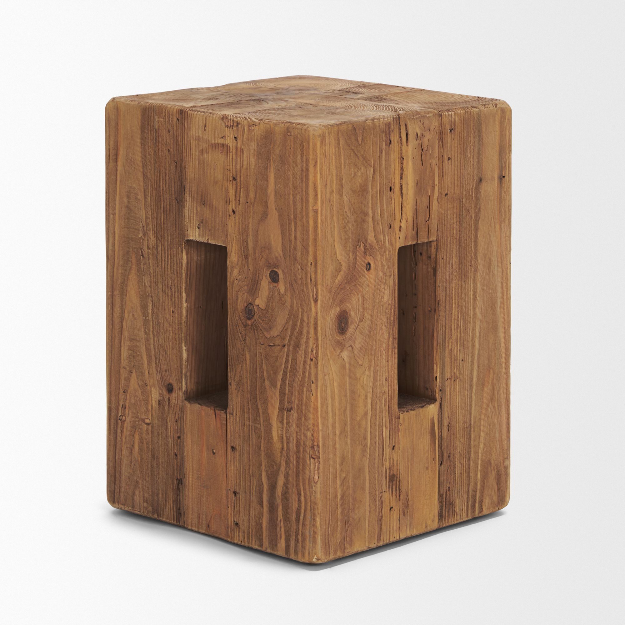 Mercana - Waylen Natural Wood Block Accent Stool