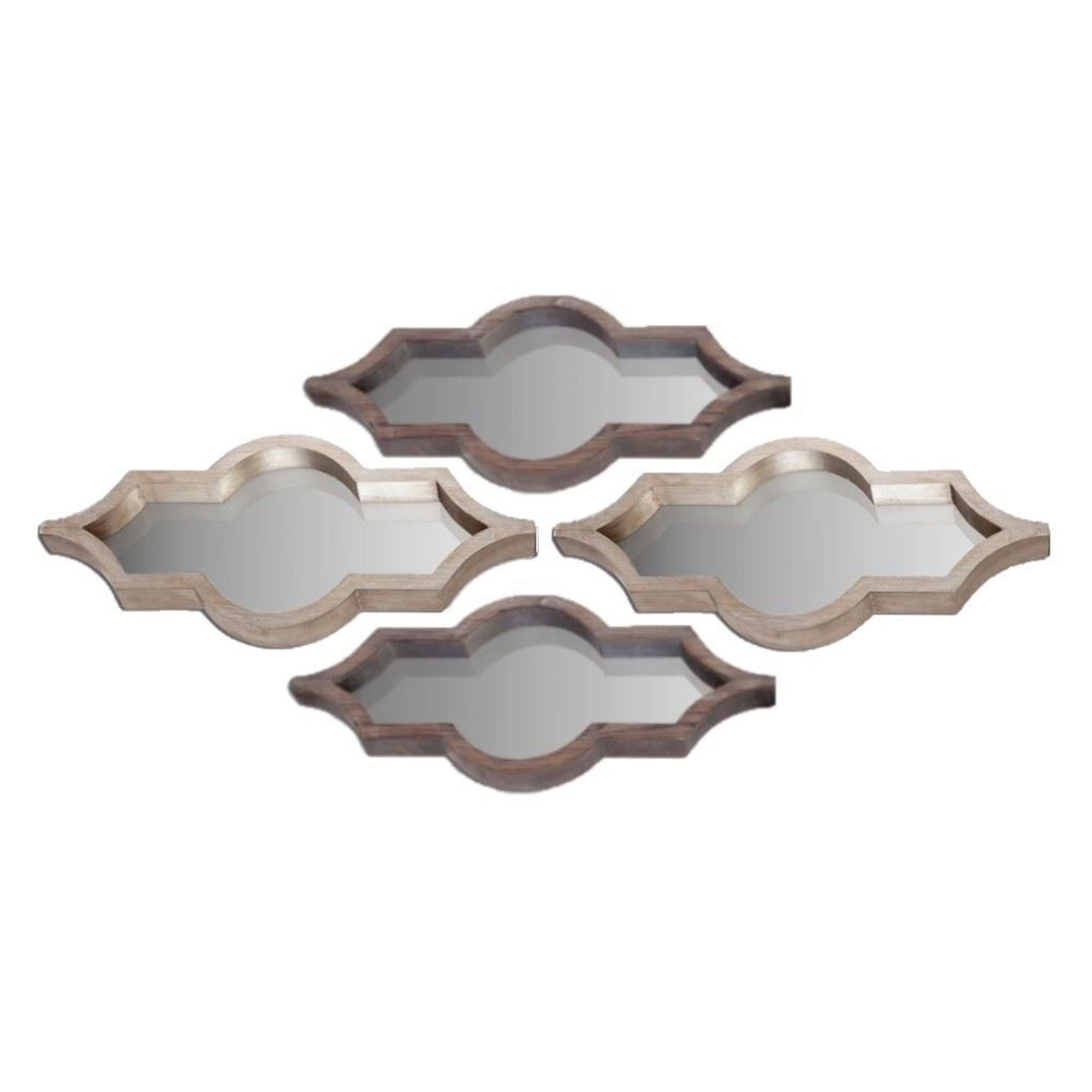 Mercana Tamanar I & II Mirror Collection (Set of 4) - Silver/Brown