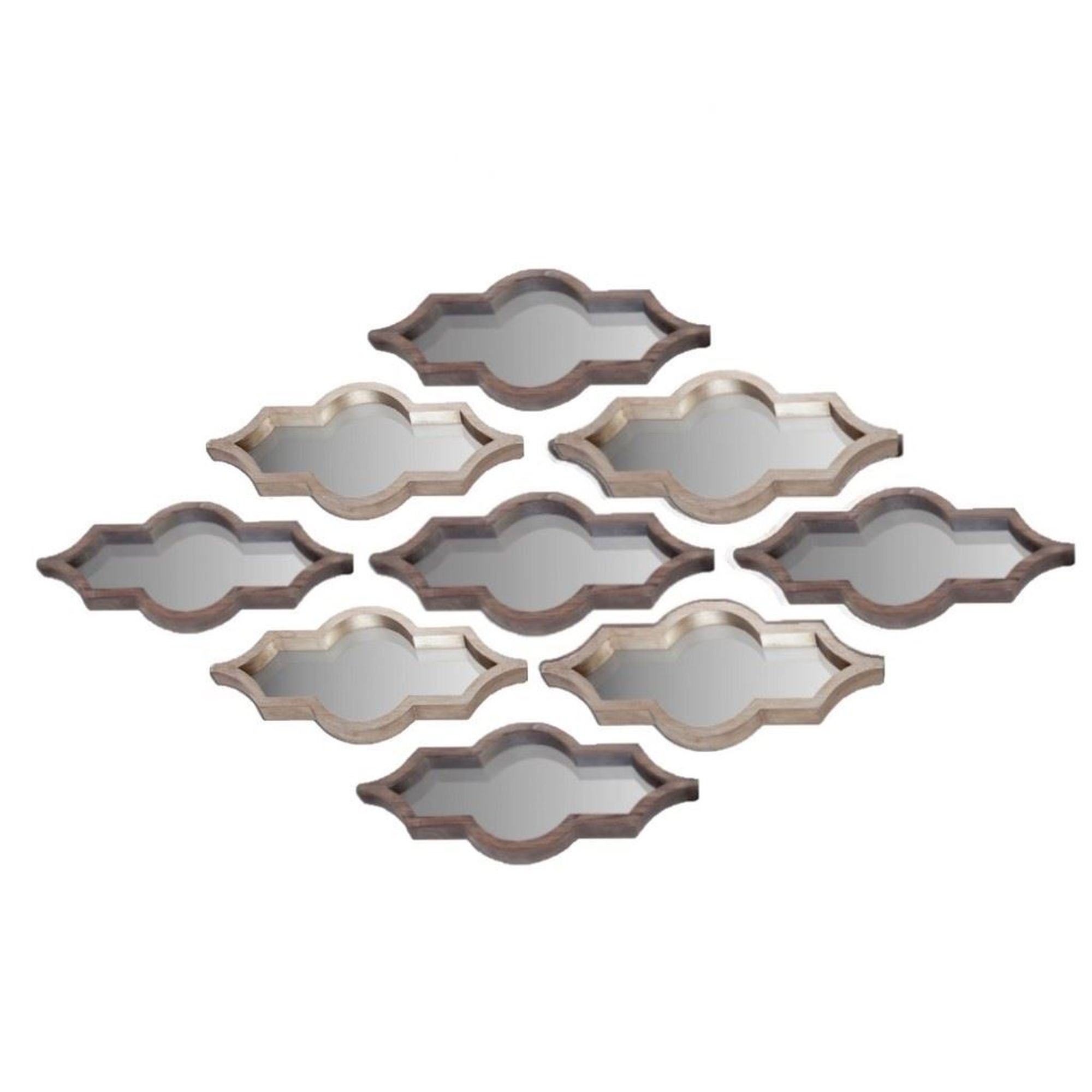 Mercana Tamanar I & II Mirror Collection (Set of 9) - Silver/Brown