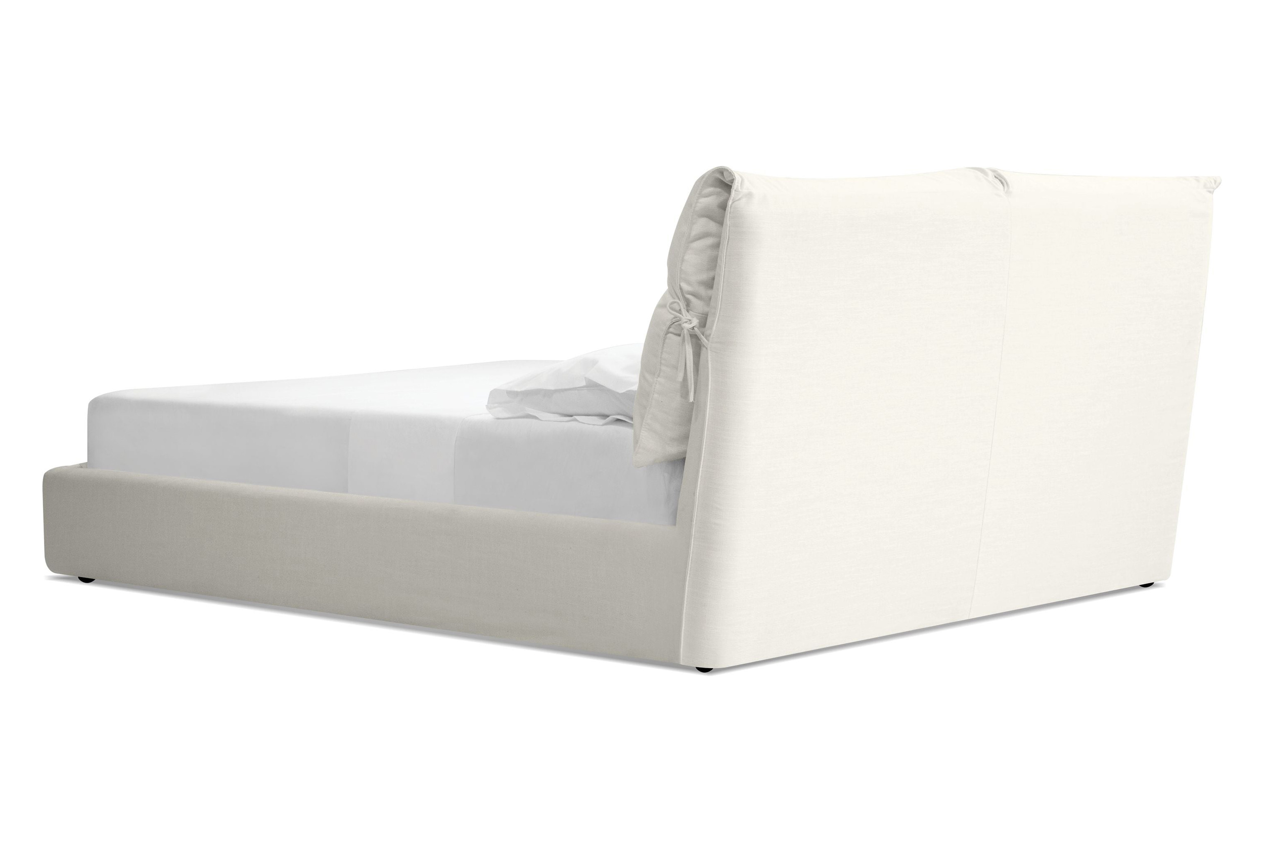 Mobital Plume King Size Bed - Cream, Fabric