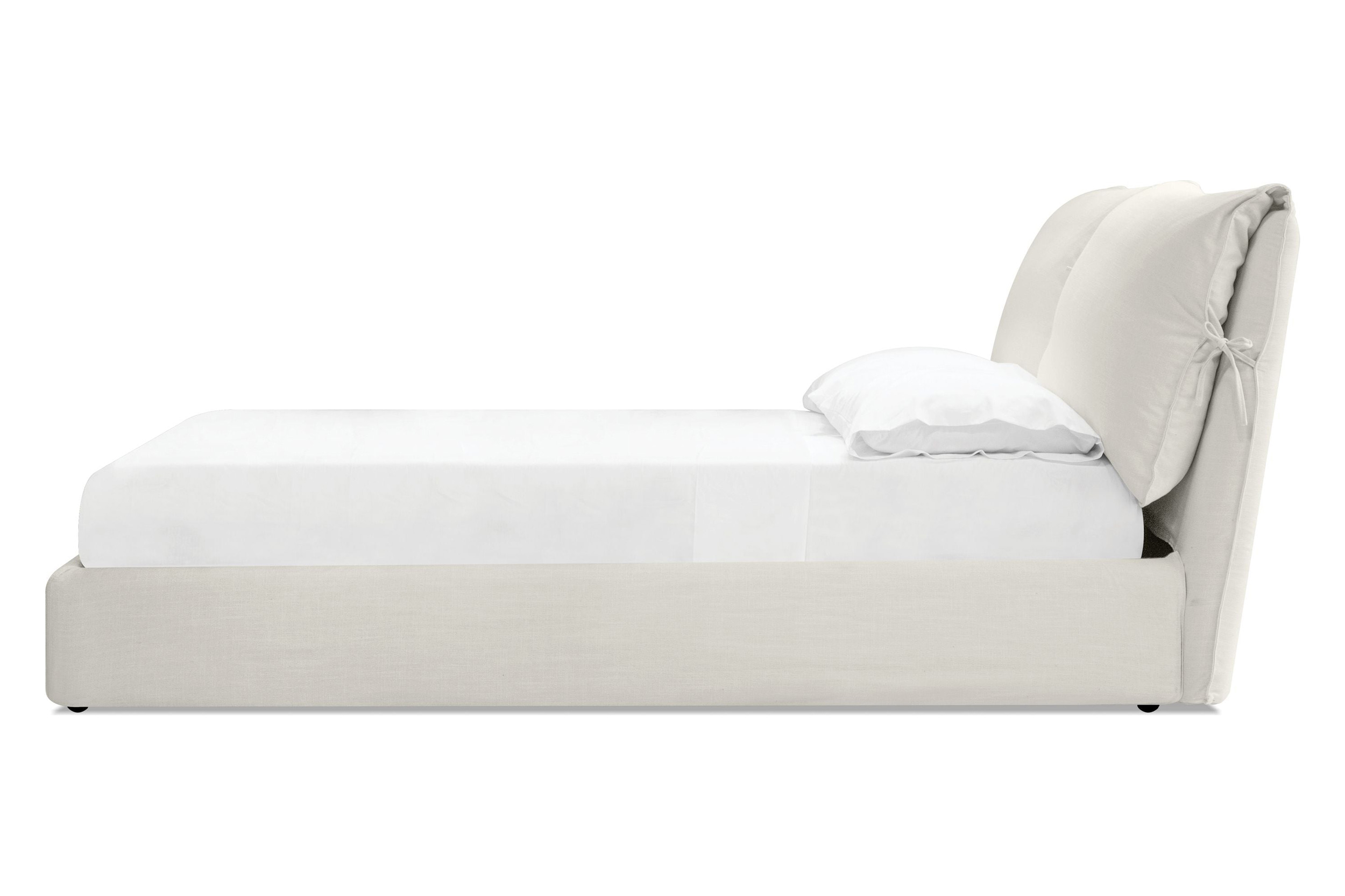 Mobital Plume Queen Size Bed - Cream, Fabric