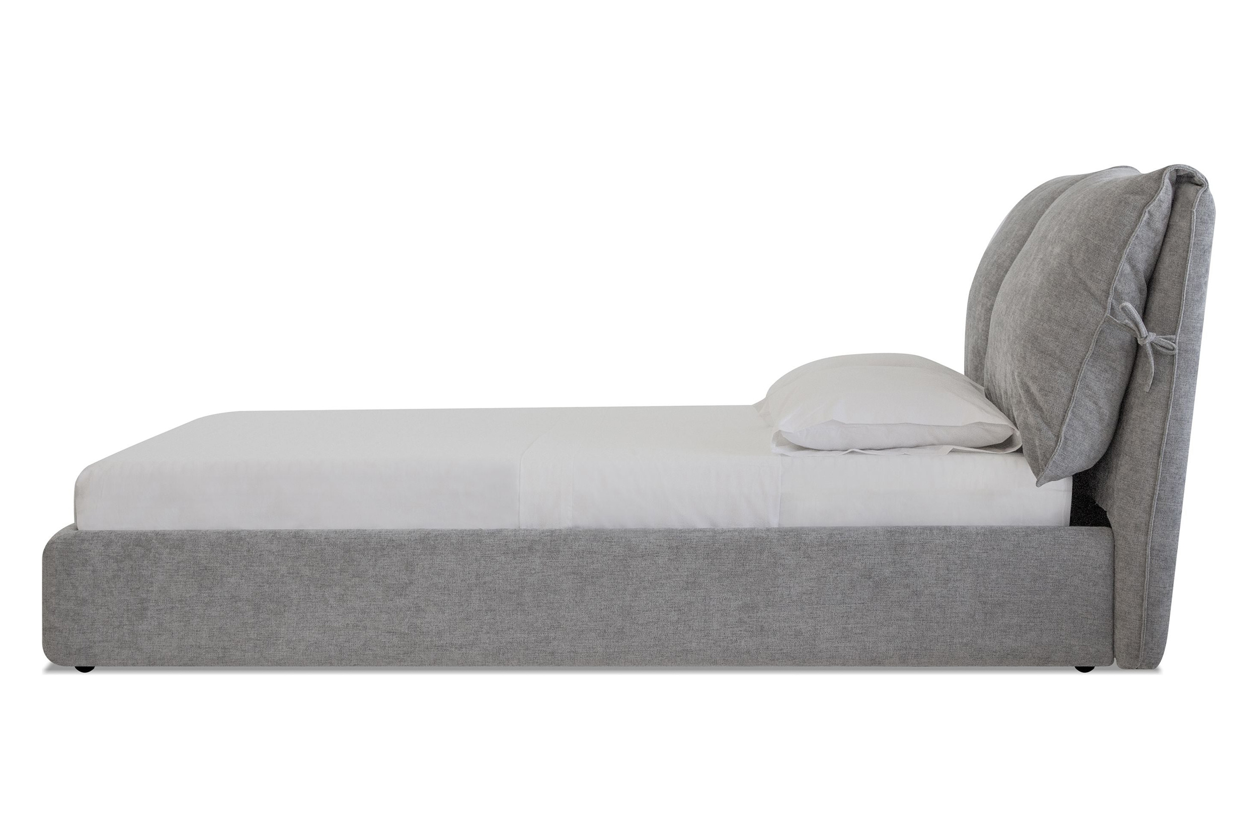 Mobital Plume King Size Bed - Heather Gray, Fabric