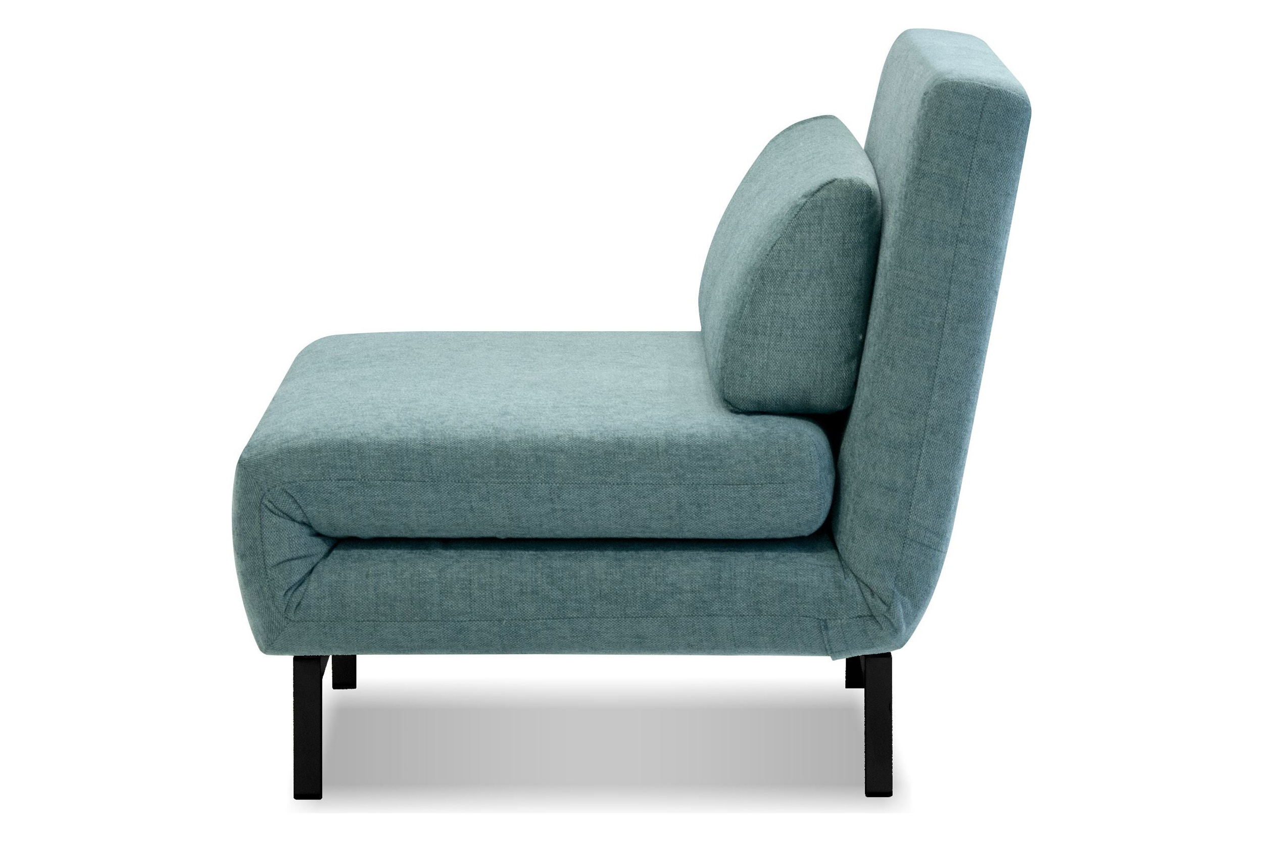 Mobital Iso Armless Solid Chair-Bed - Peacock, Fabric