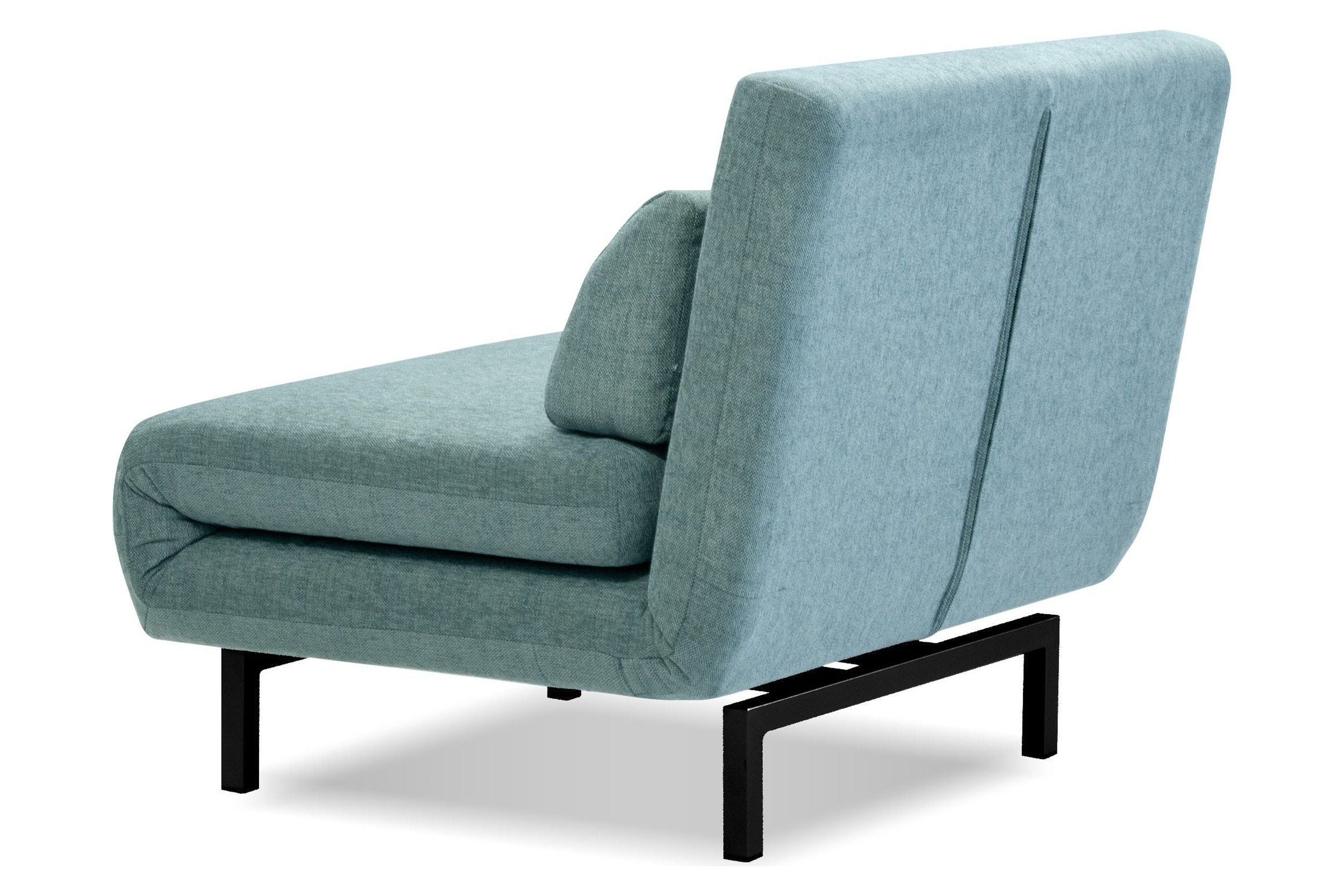 Mobital Iso Armless Solid Chair-Bed - Peacock, Fabric