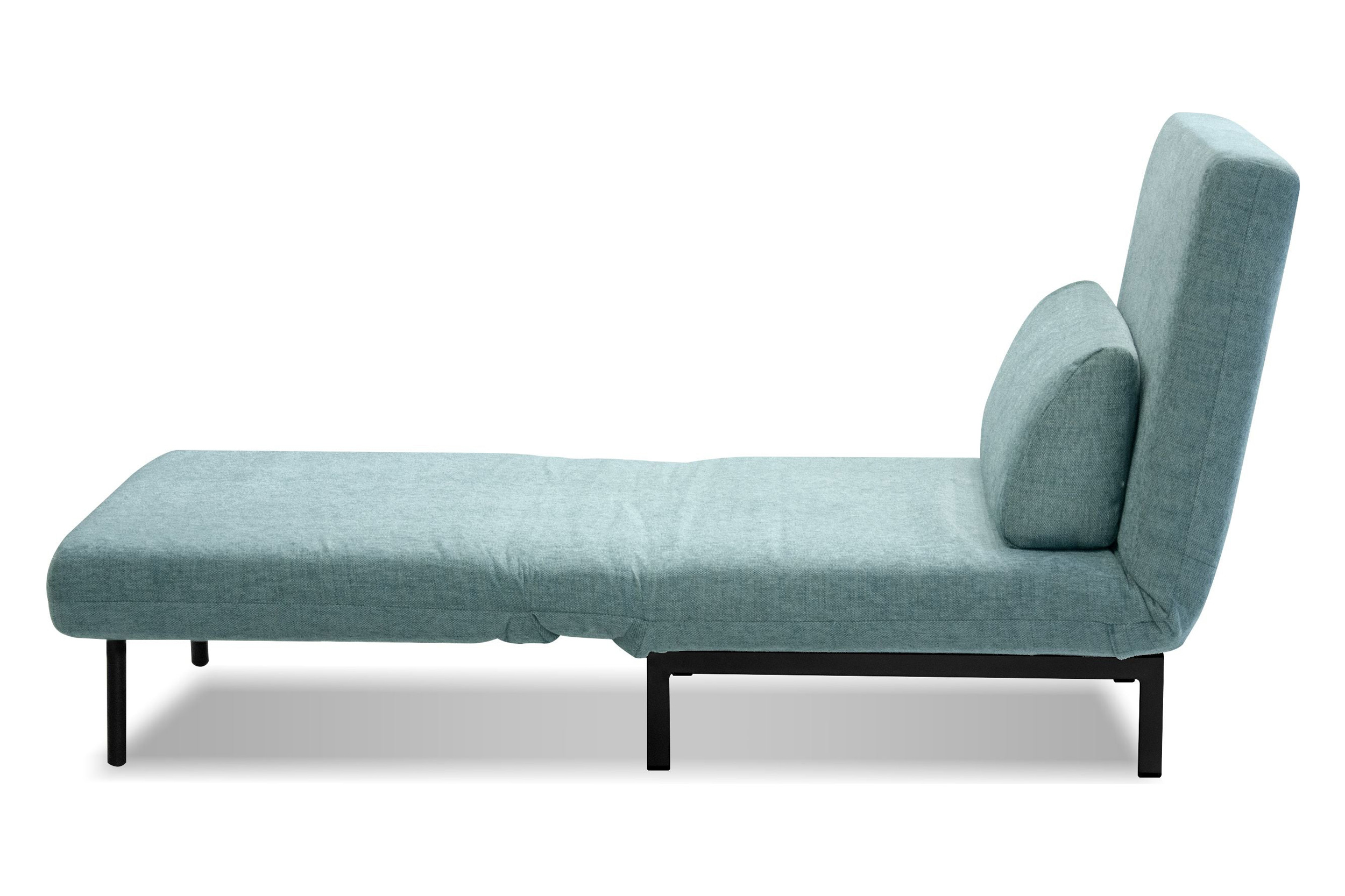 Mobital Iso Armless Solid Chair-Bed - Peacock, Fabric