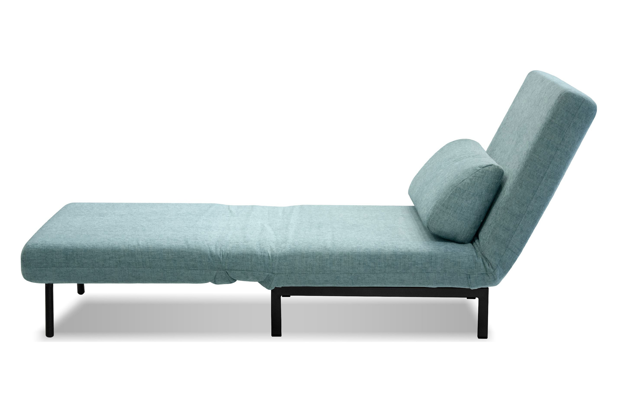 Mobital Iso Armless Solid Chair-Bed - Peacock, Fabric