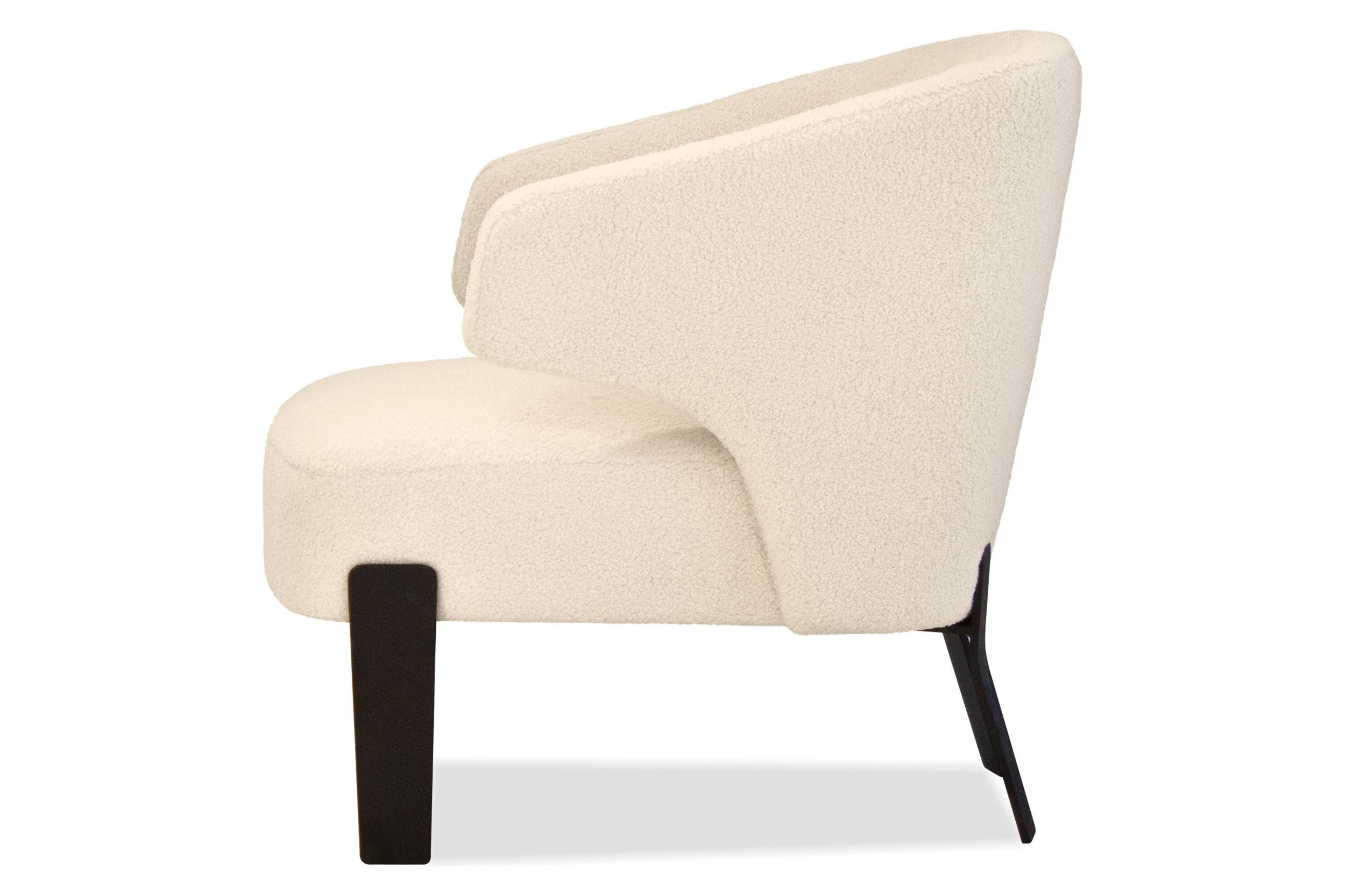 Mobital - Rancho Flared Arms Solid Armchair in Teddy Cream, Fabric