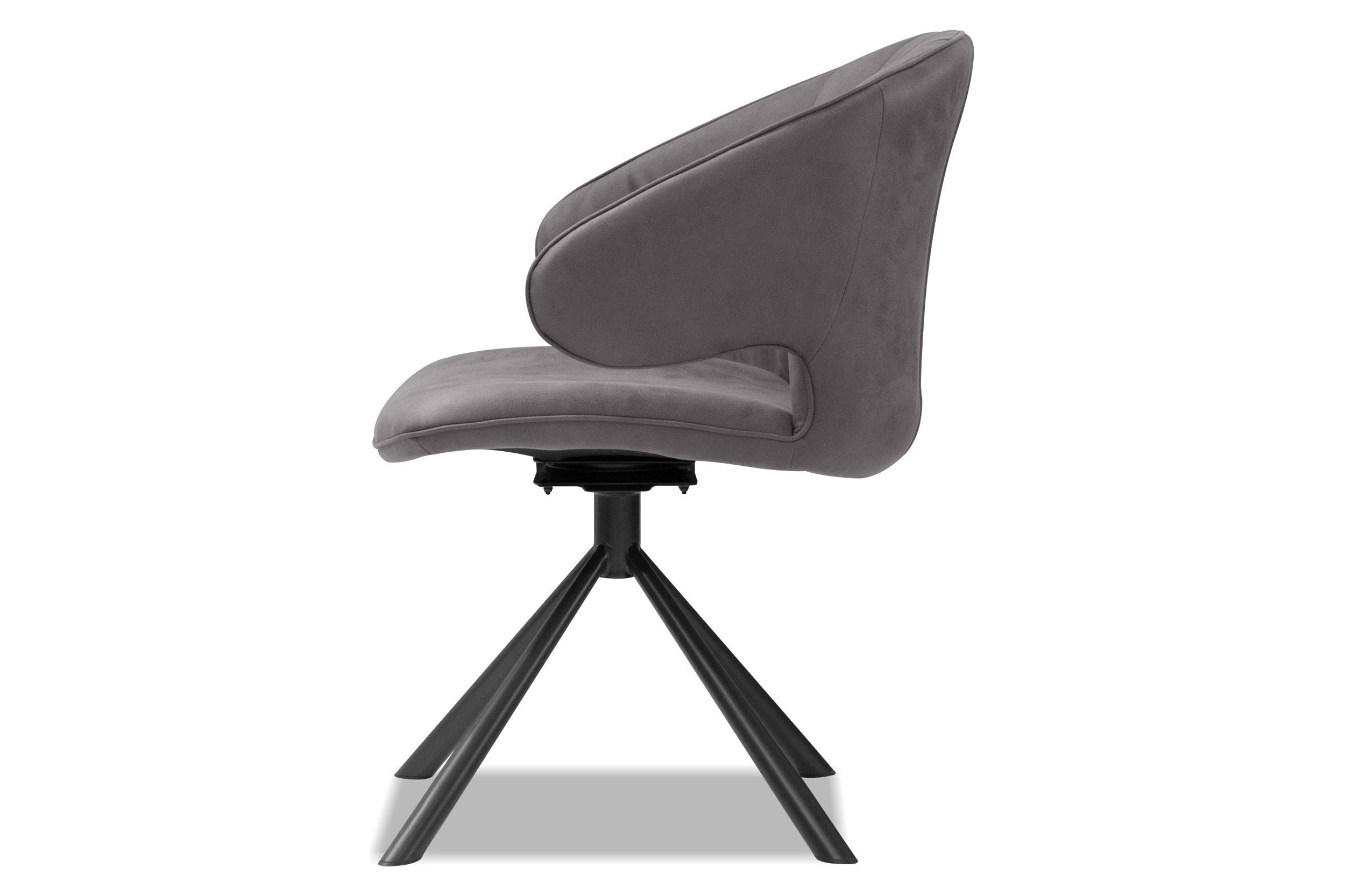 Mobital - Hugo Swivel Dining Chair in Pewter, Leather