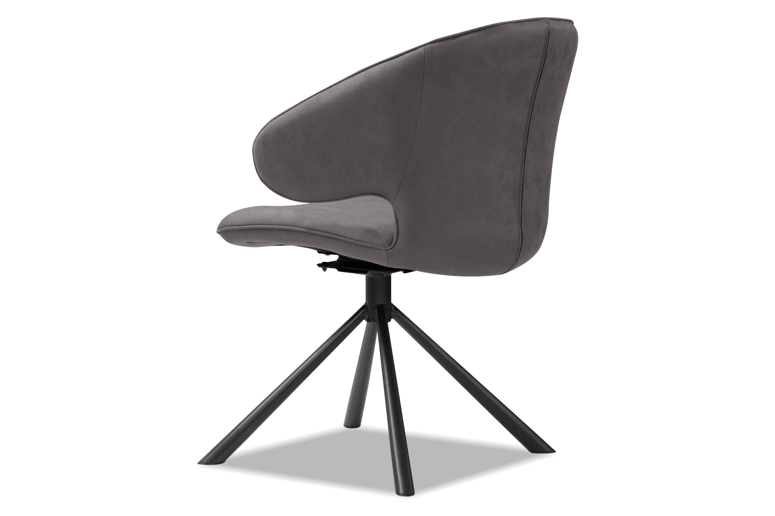 Mobital - Hugo Swivel Dining Chair in Pewter, Leather