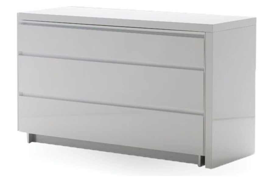 Mobital Savvy Dresser with Extension - White, High Gloss