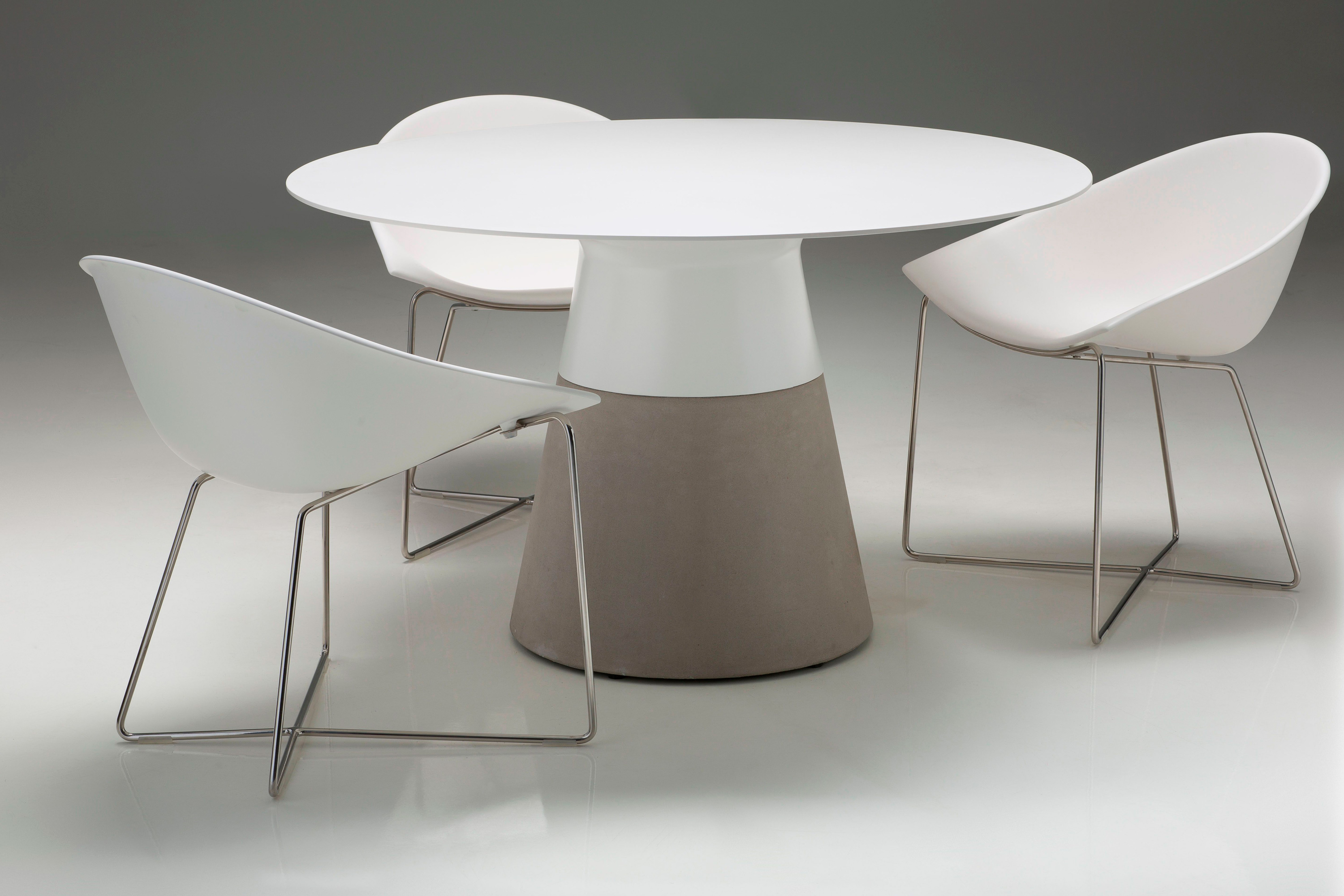 Mobital Maldives Round 63" Dining Table - White, Solid Surface